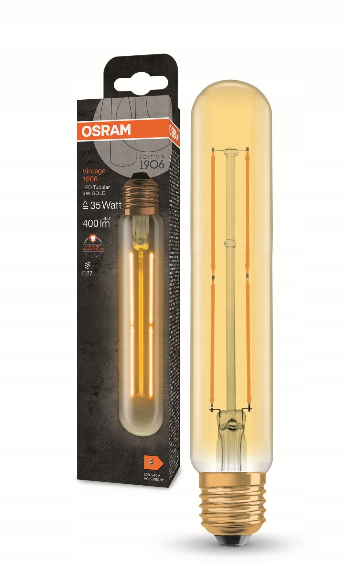 Osram Led Vintage tuba 4W 400lm E27 2000K barwa biała ciepła