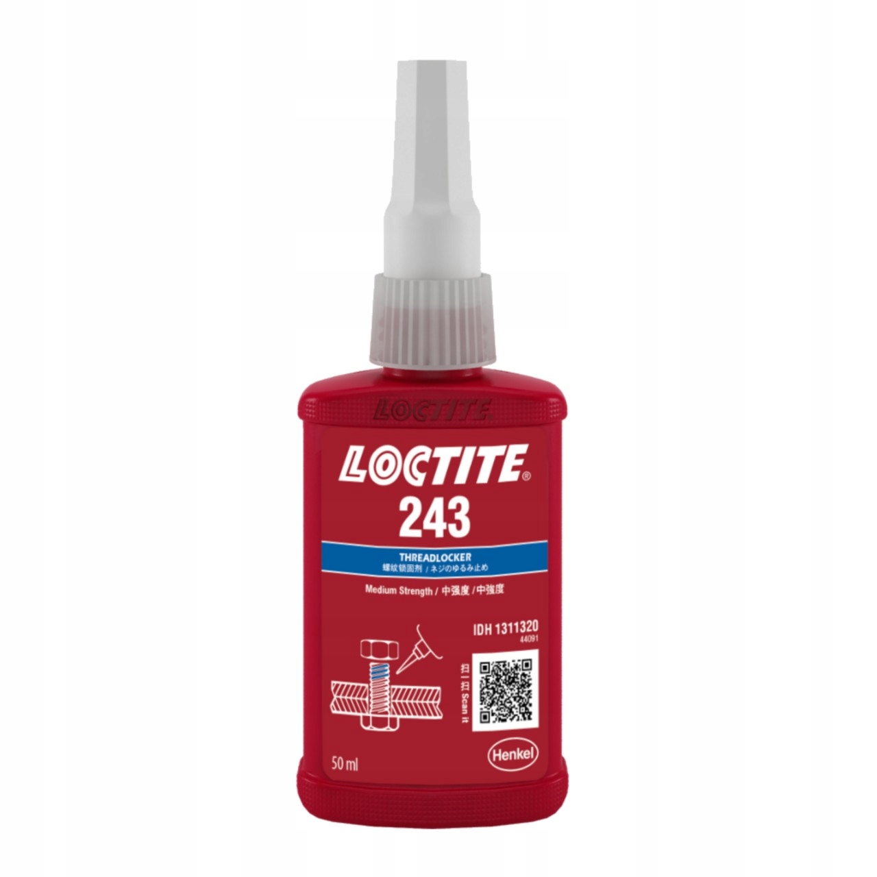 Klej Do Gwintów Do Śrub Niebieski Loctite 243 50ML Uniwersalny Wytrzymały