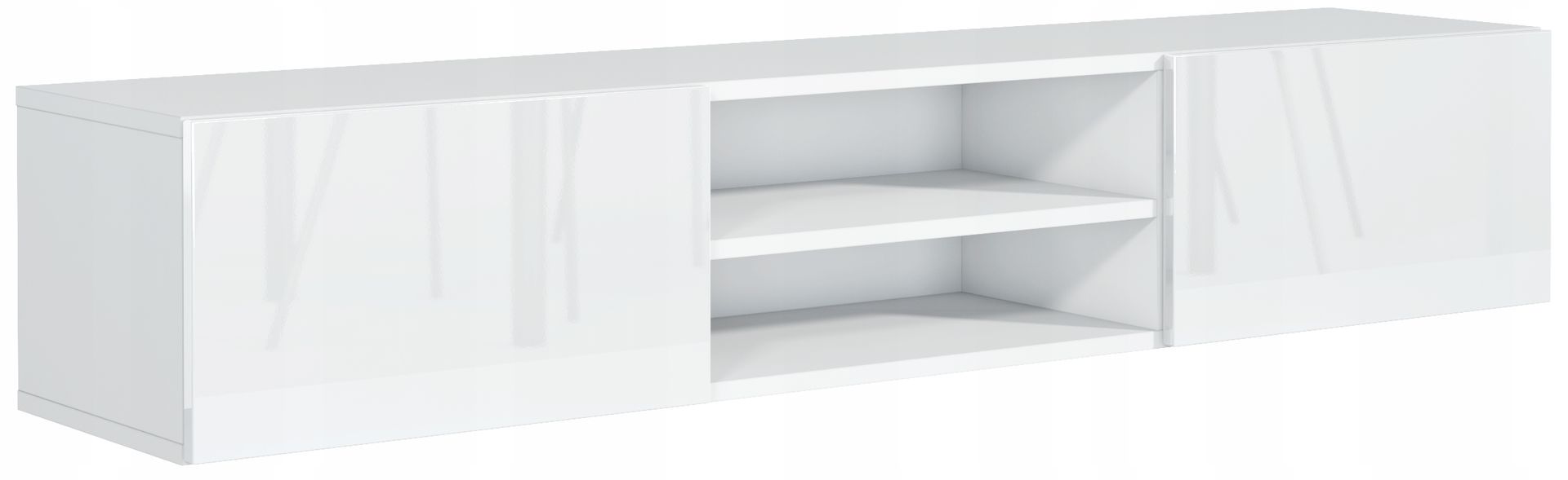 Wisząca Szafka Rtv 120cm Biała Front Biały Połysk Stolik Do Salonu