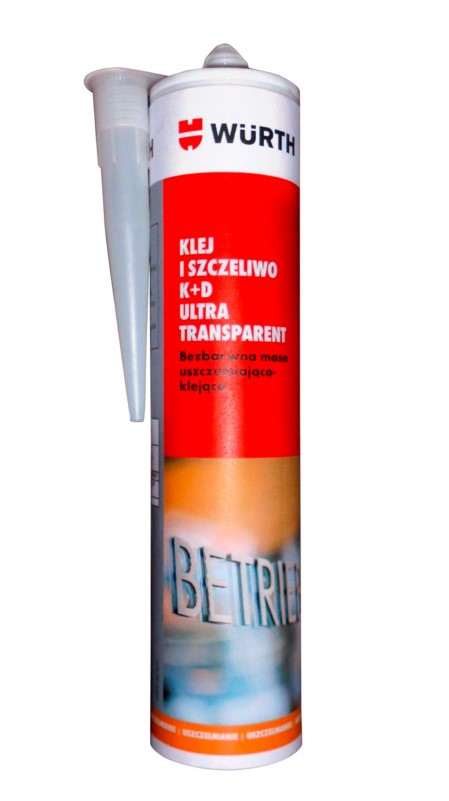 2w1 Wszechstronny i elastyczny klej i szczeliwo K+d Ultra Transparent Wurth