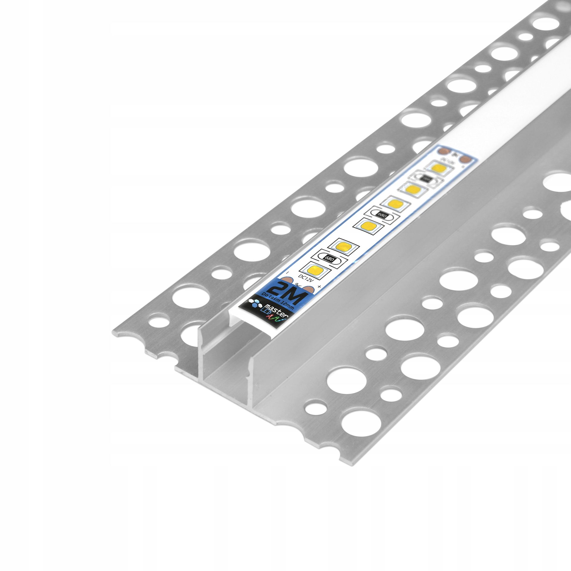 Profil Led Aluminiowy do Płyty Gk 10mm karton gips kafli glazury 2m klosz