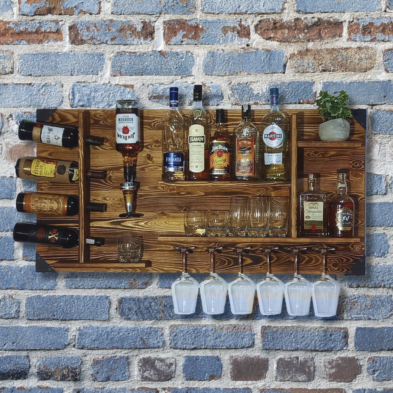 Półka ścienna na alkohol z nalewakiem, Organizer