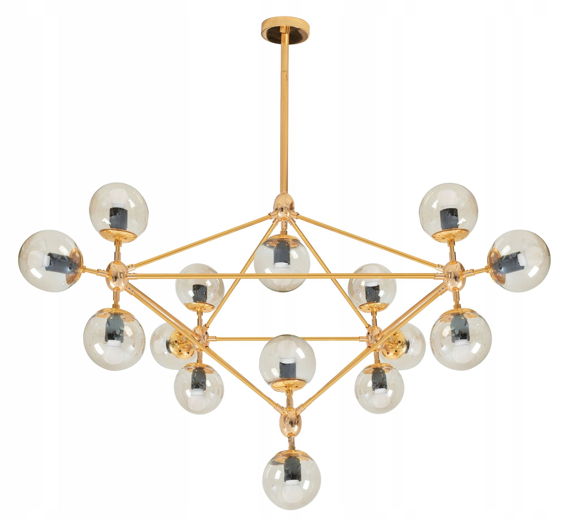 Lampa Sufitowa Wisząca Metal Industrial Złoty XXL