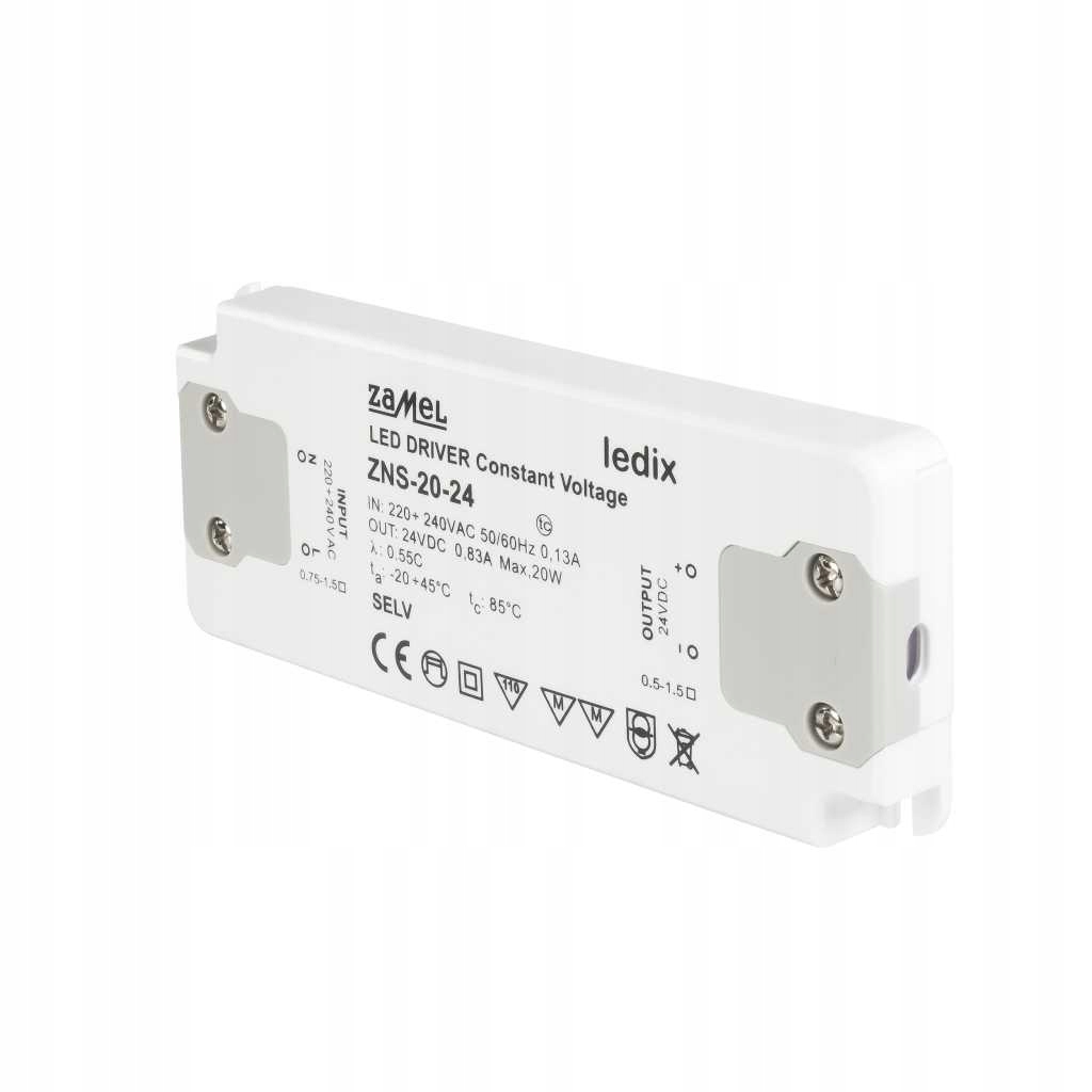 Zasilacz Led 24 V DC 20 W ZNS-20-24