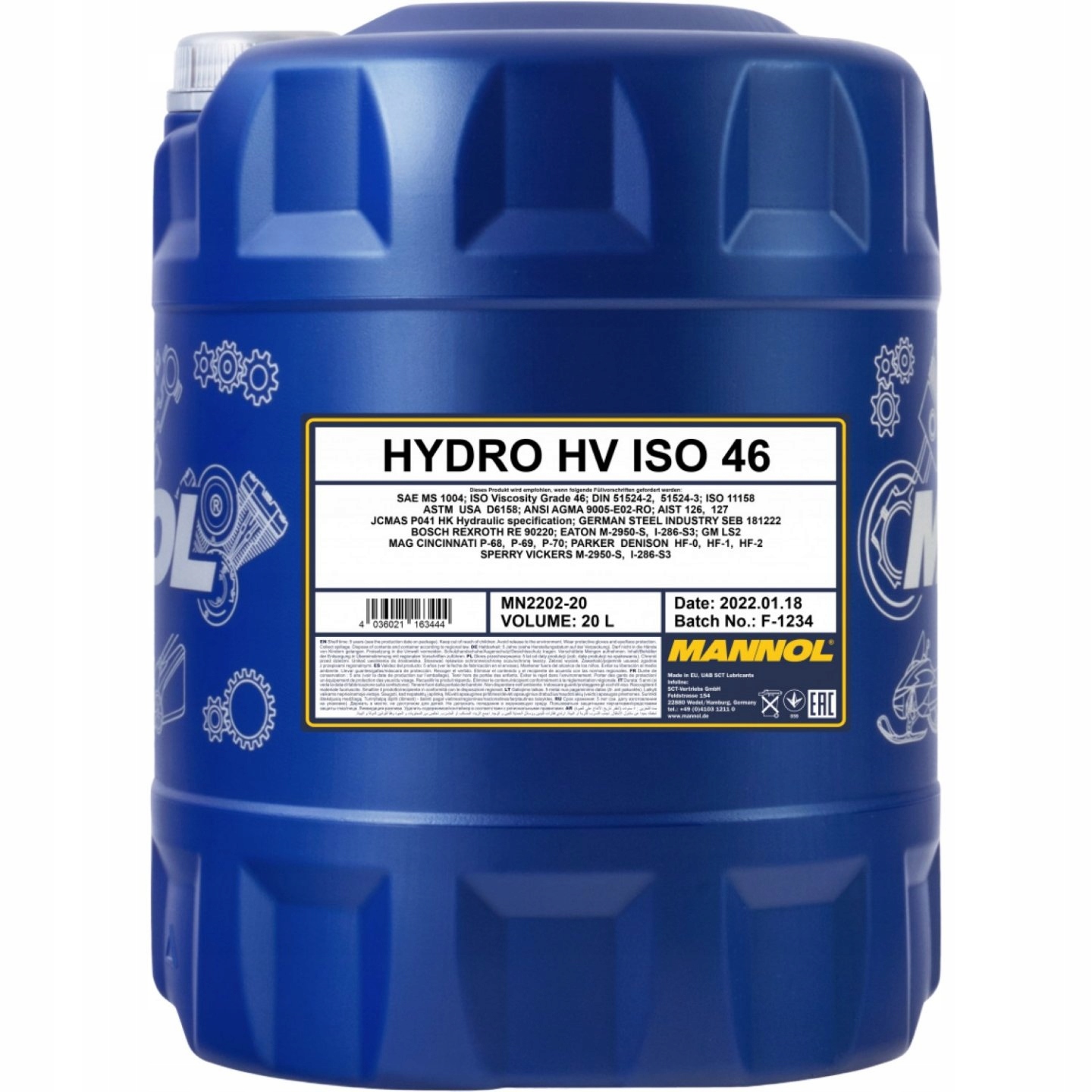Olej Hydrauliczny 2202 Mannol Hv 46 Iso 46 2202 20L