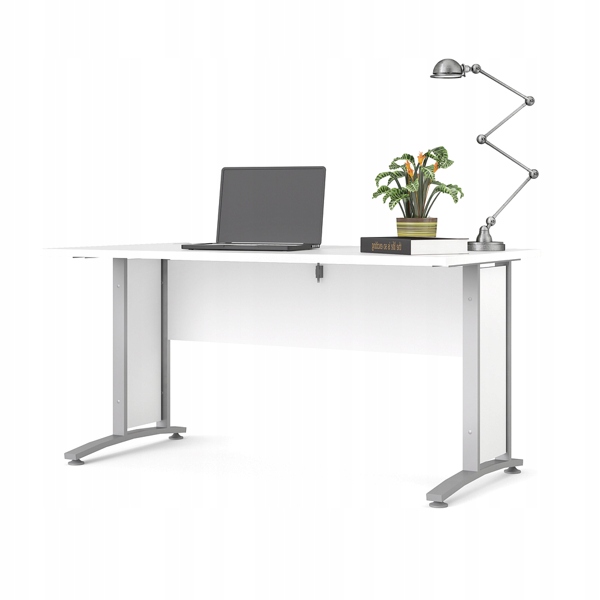 Biurko prostokątne białe 150 x 80 x 75 cm proste duże Prima