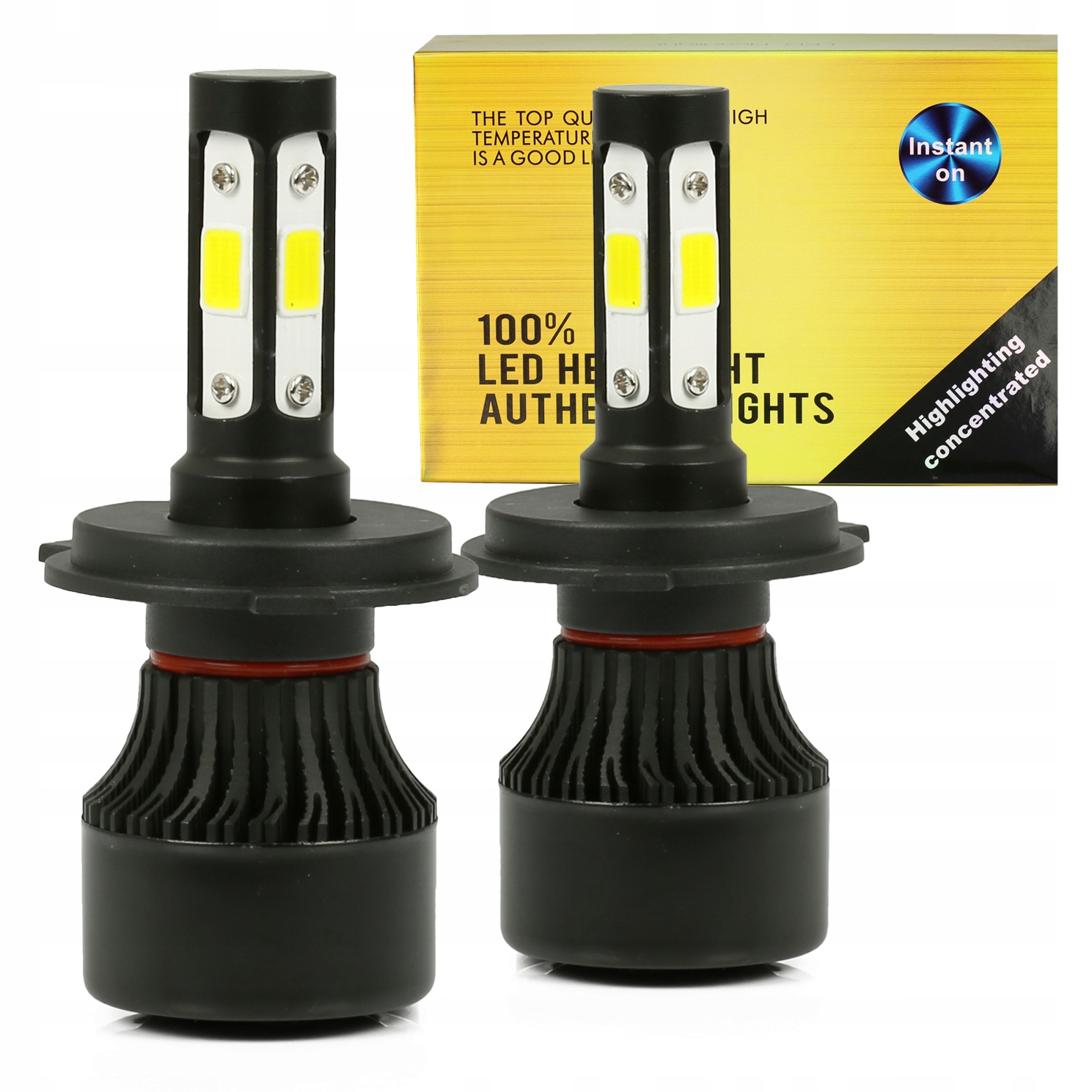 Żarówki Led H4 Zestaw S4 360° Cob 80W 16000lm
