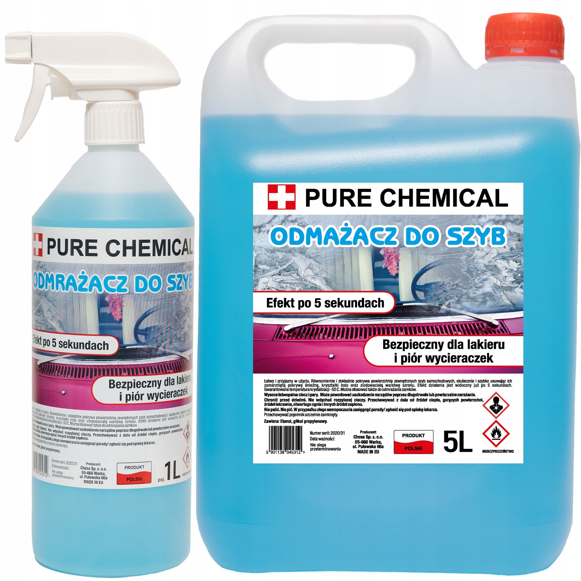 Odmrażacz Do Szyb Mocny 5L 1L W Sprayu