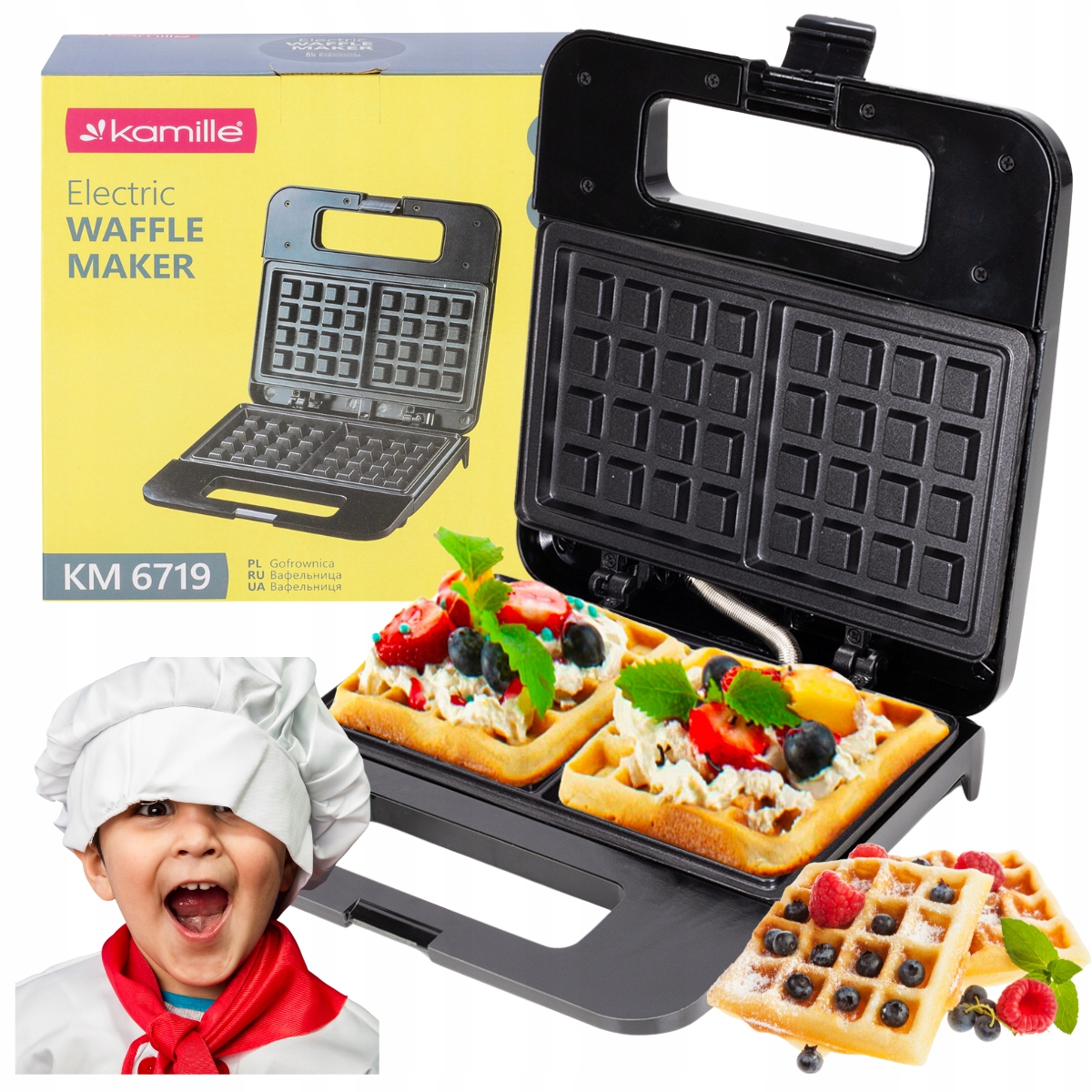 Gofrownica Mocna Opiekacz Do Gofrów Chrupiące Gofry Kamille