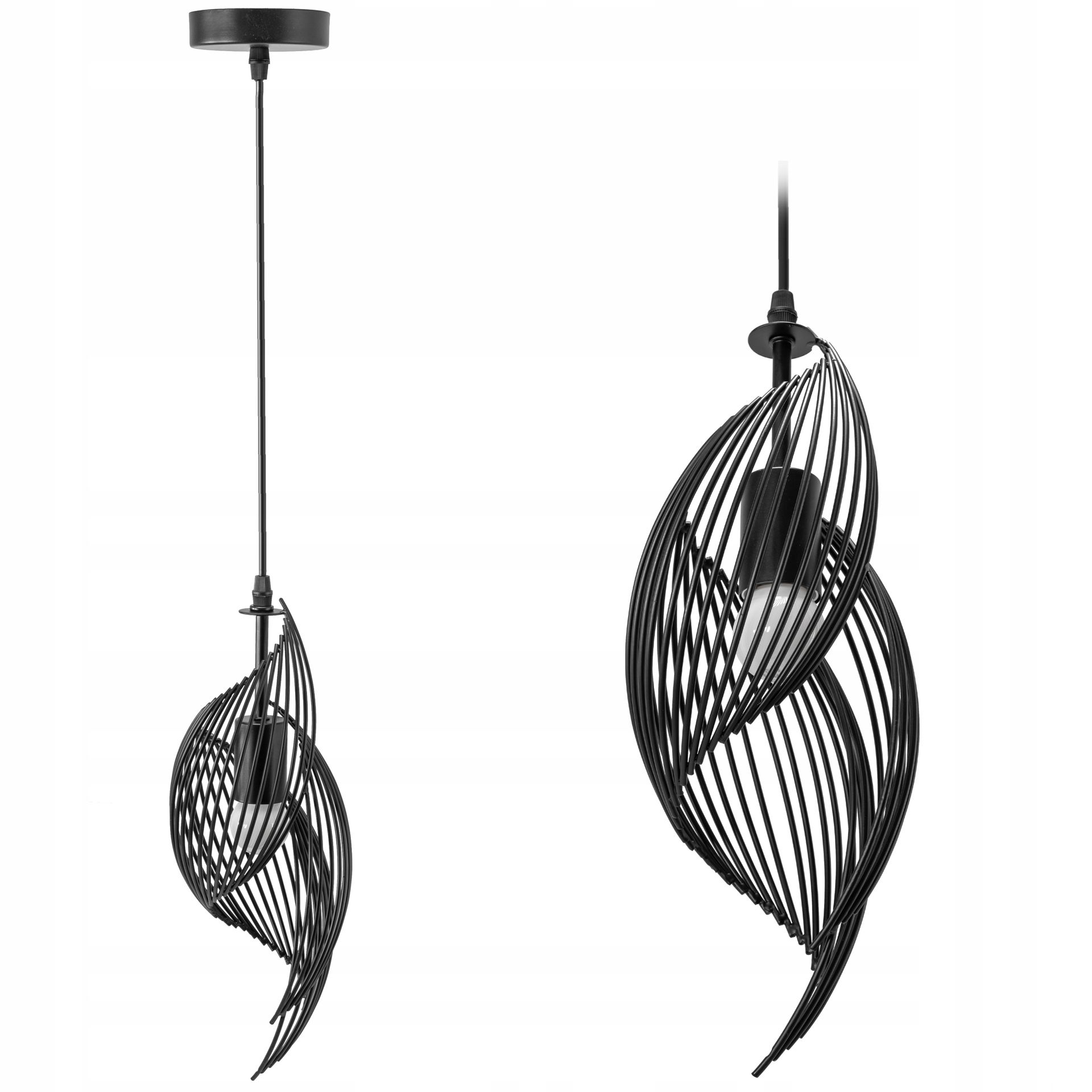 Lampa Wisząca Metalowa Industrialna Black Gold E27
