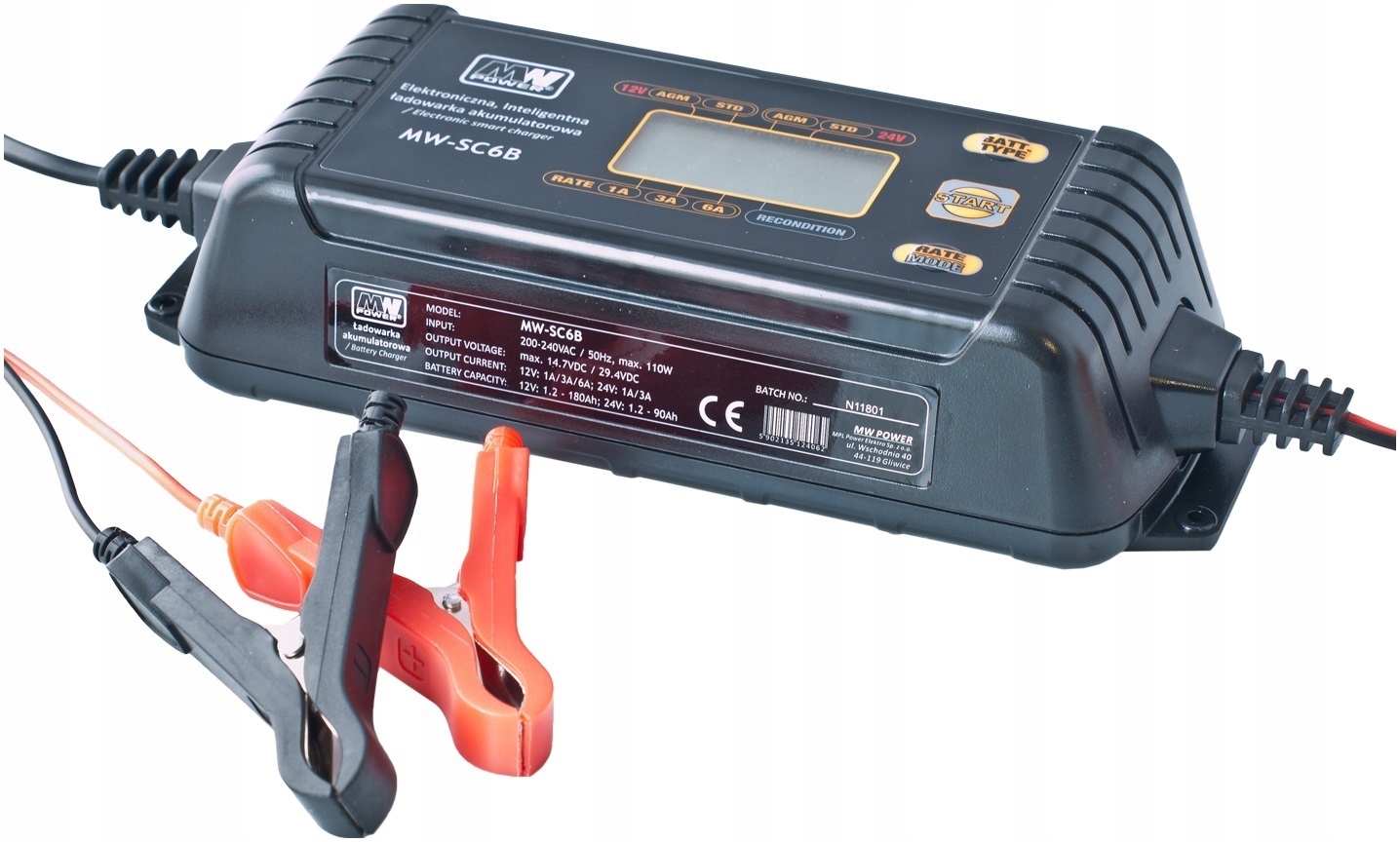 MW Power ładowarka do akumulatorów żelowych 12V Agm 24V 6A Inteligentna