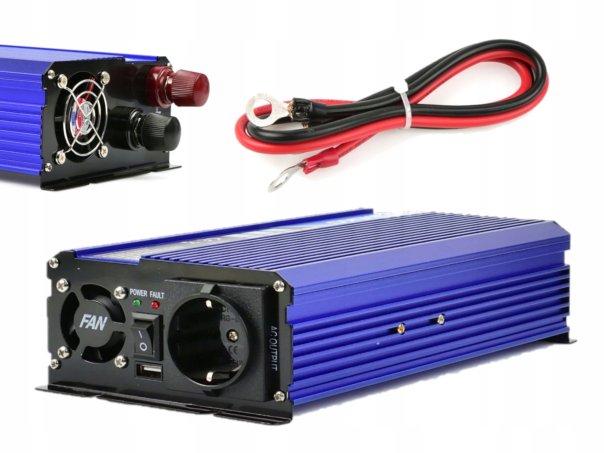 Przetwornica Prądu 24V 230V 500W 1000W Sinus