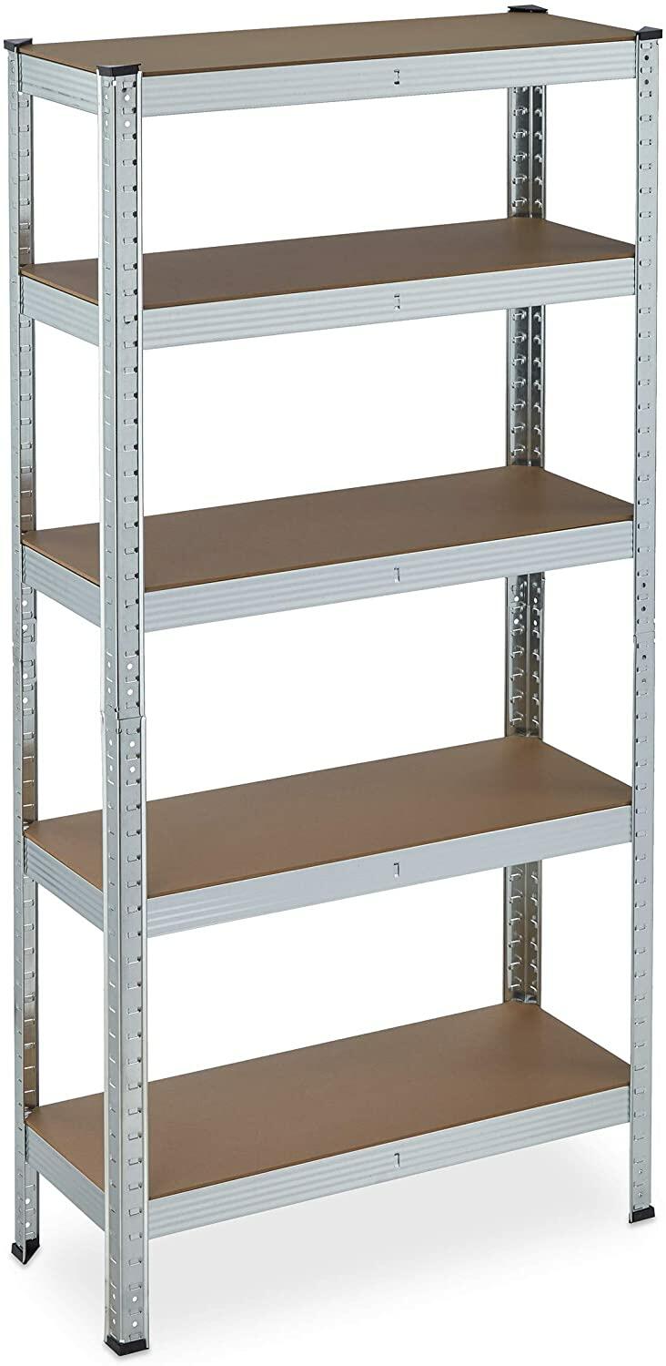 Relaxdays Regał Magazynowy Metalowy 150X75X30CM Max 175KG Na Półkę 5 Półek