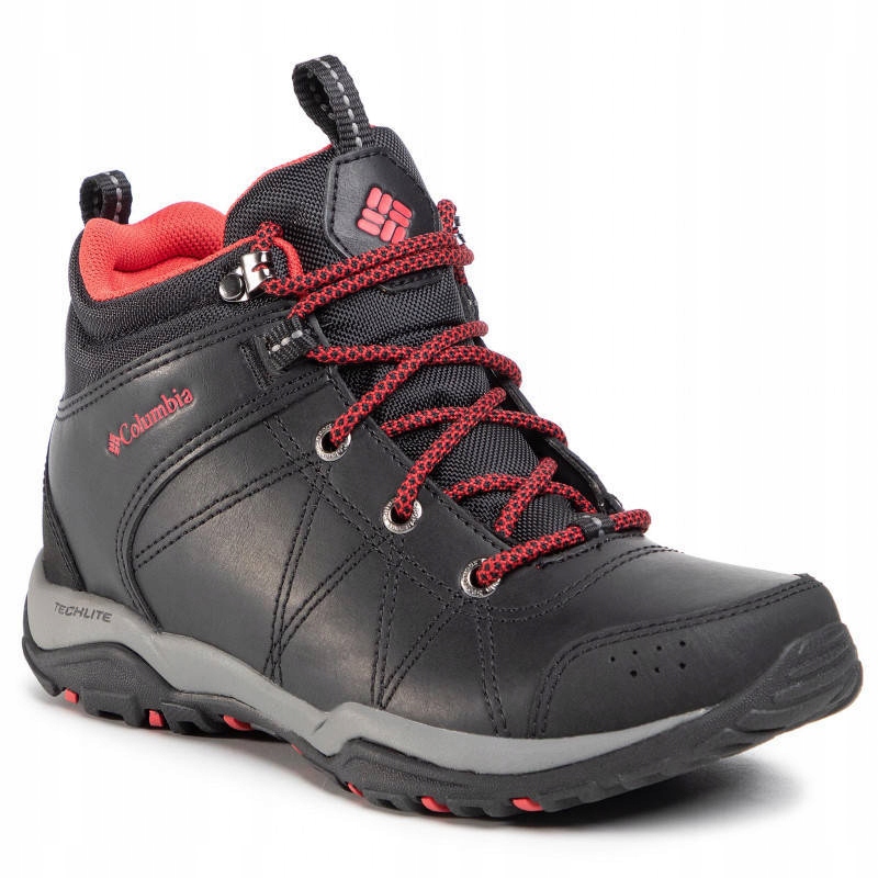 Buty Columbia Dunwood MID damskie trekkingowe wysokie czarne skórzane 37,5