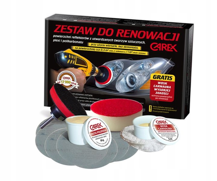 Zestaw do Polerowania regeneracji Reflektorów Film reflektory