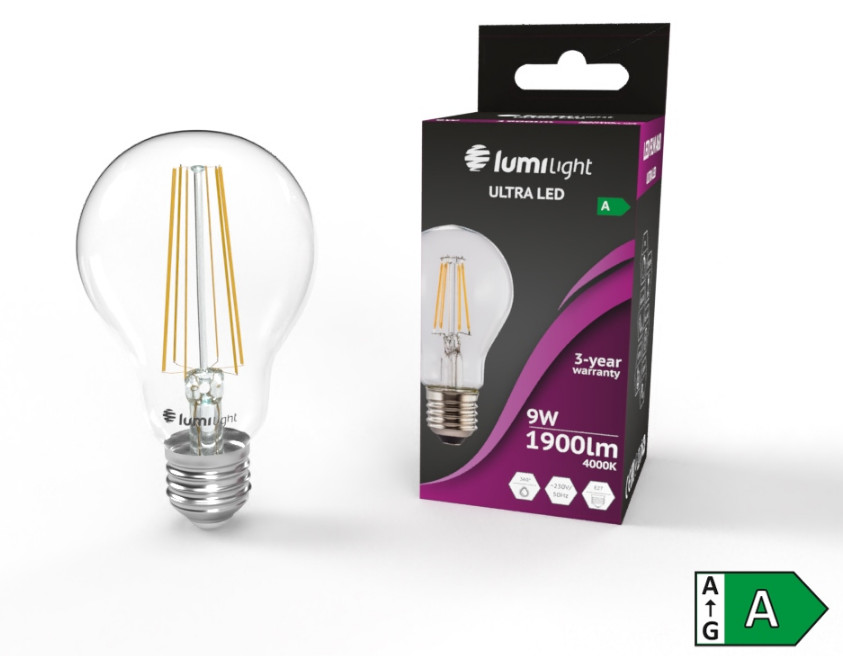 Żarówka Ultra Led E27 9W 1900LM B. Neutralna Kl. A