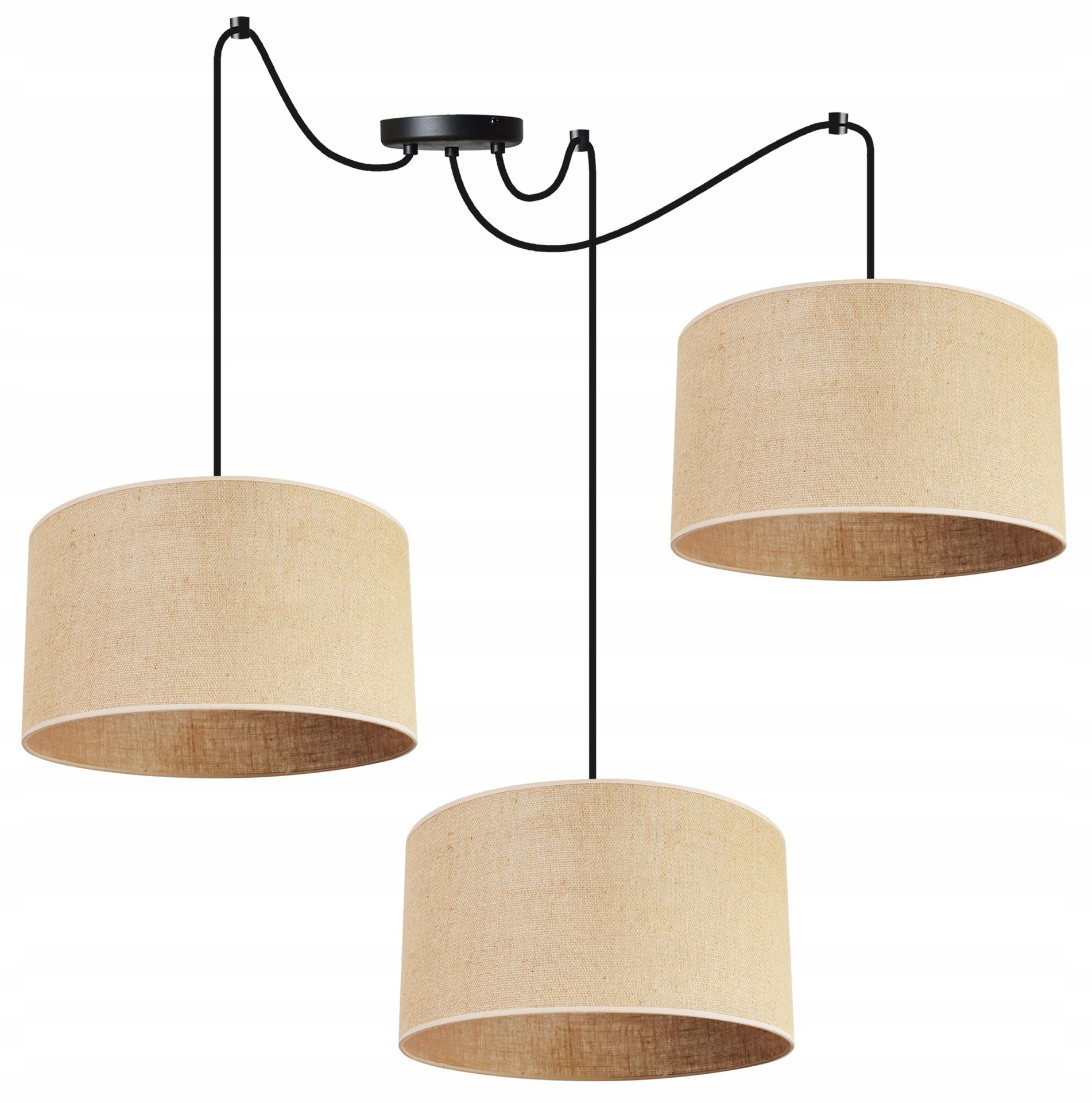 Lampa Wisząca Potrójna Żyrandol Sufitowa Abażur Boho 35 CM Pająk Loft