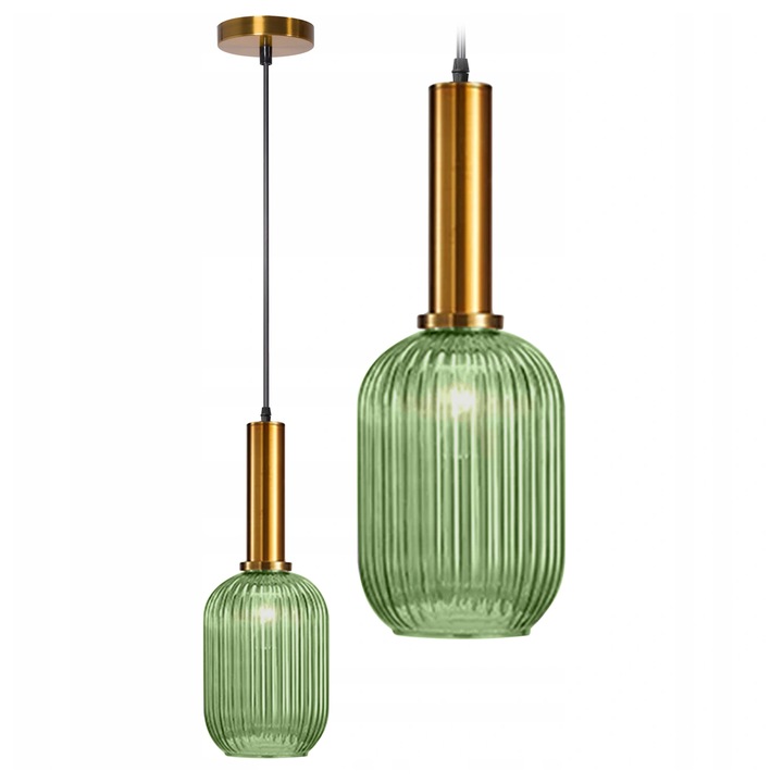 Lampa Sufitowa Wisząca Szklana Zielona E27