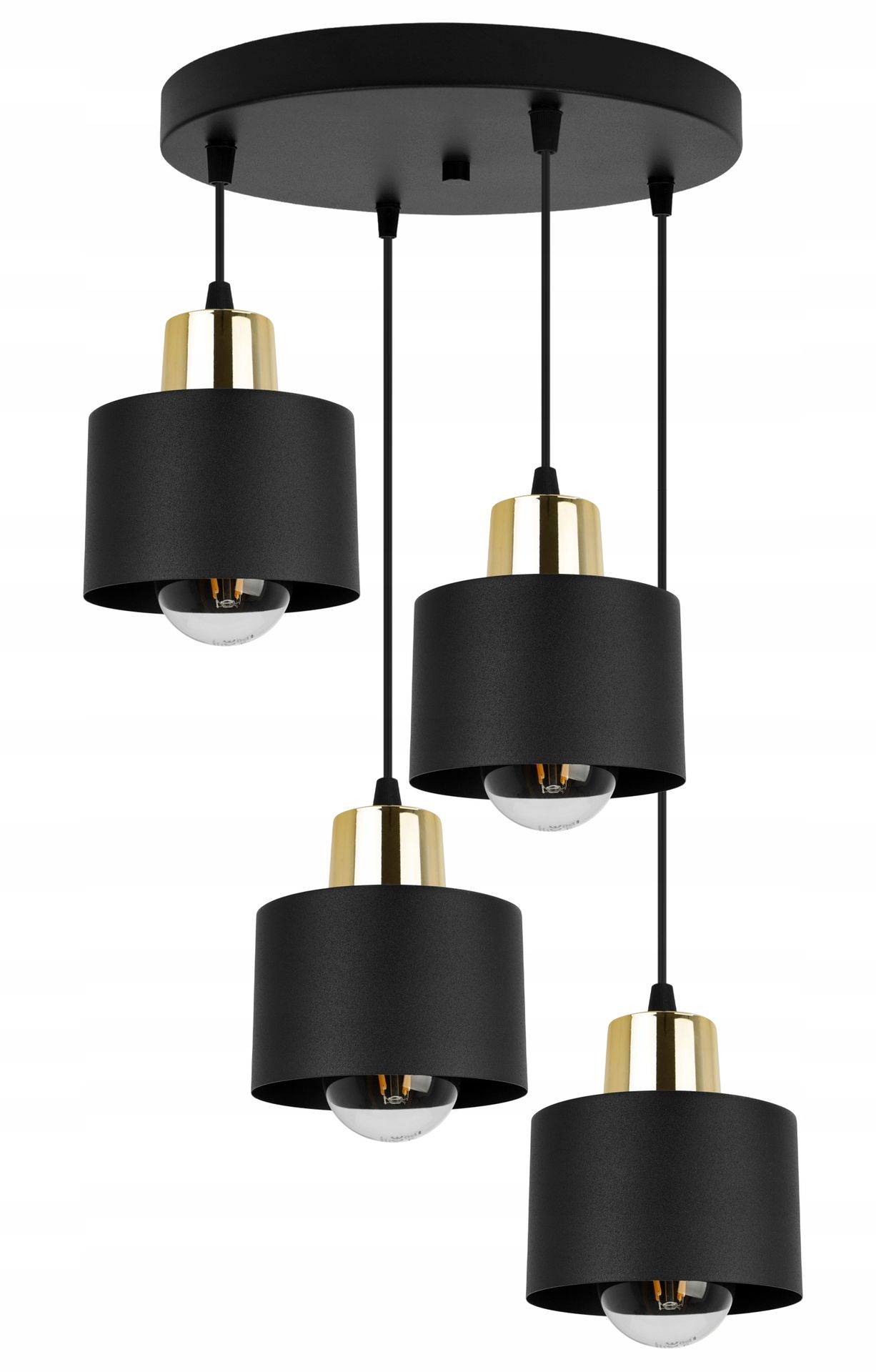 Lampa Wisząca Sufitowa Żyrandol Czarna Plafon Klosz Loft Nad Stół Wyspę