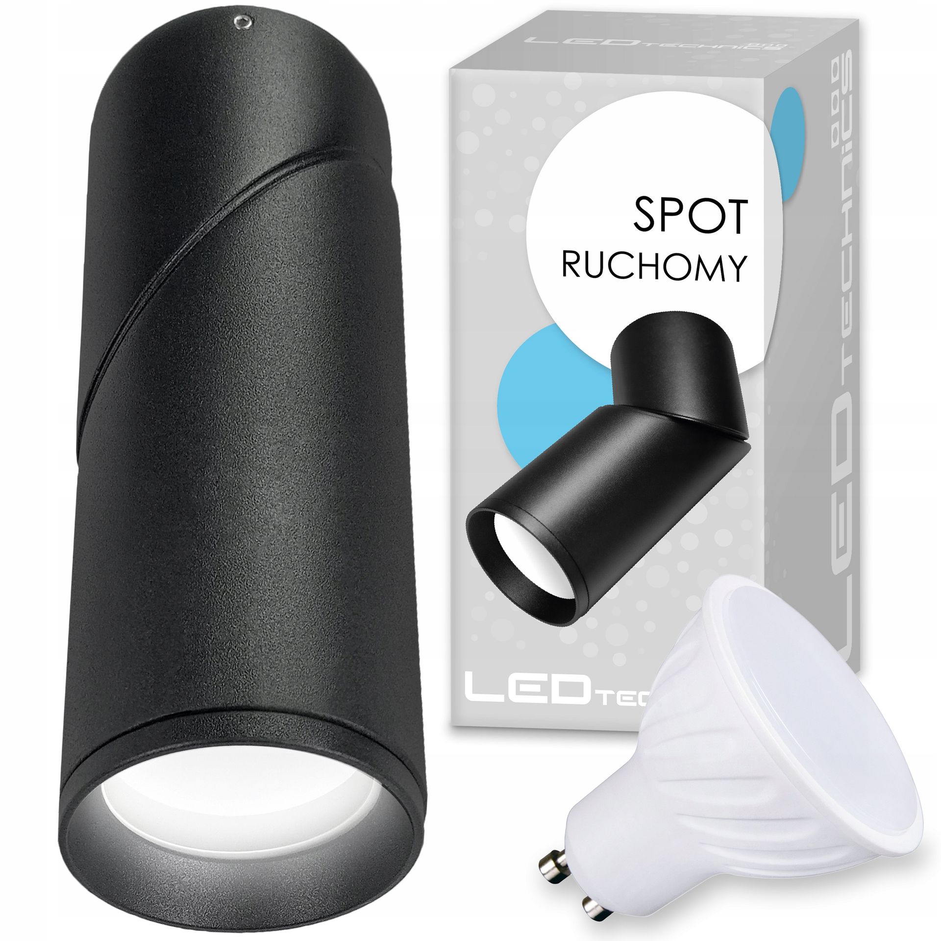 Tuba Spot Ruchomy Oprawa Natynkowa halogenowa GU10 10W