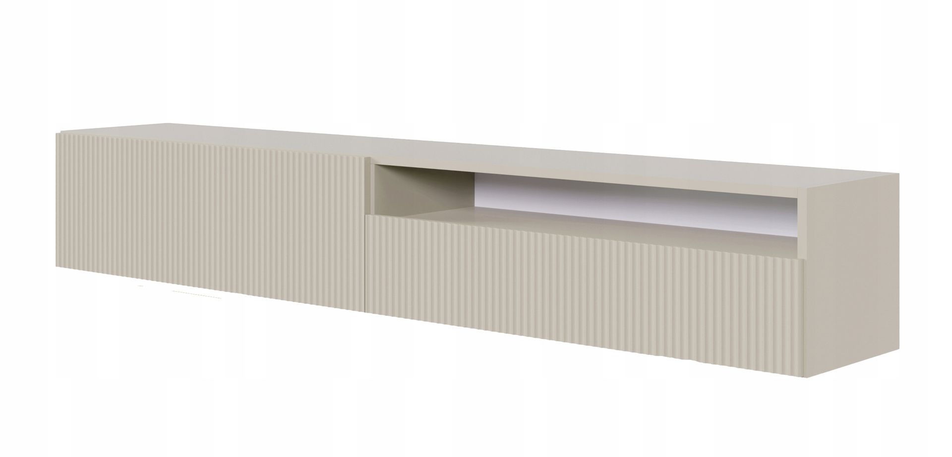 Szafka Rtv Veldio podwieszana z wnęką 175 cm Szary beż Selsey Design