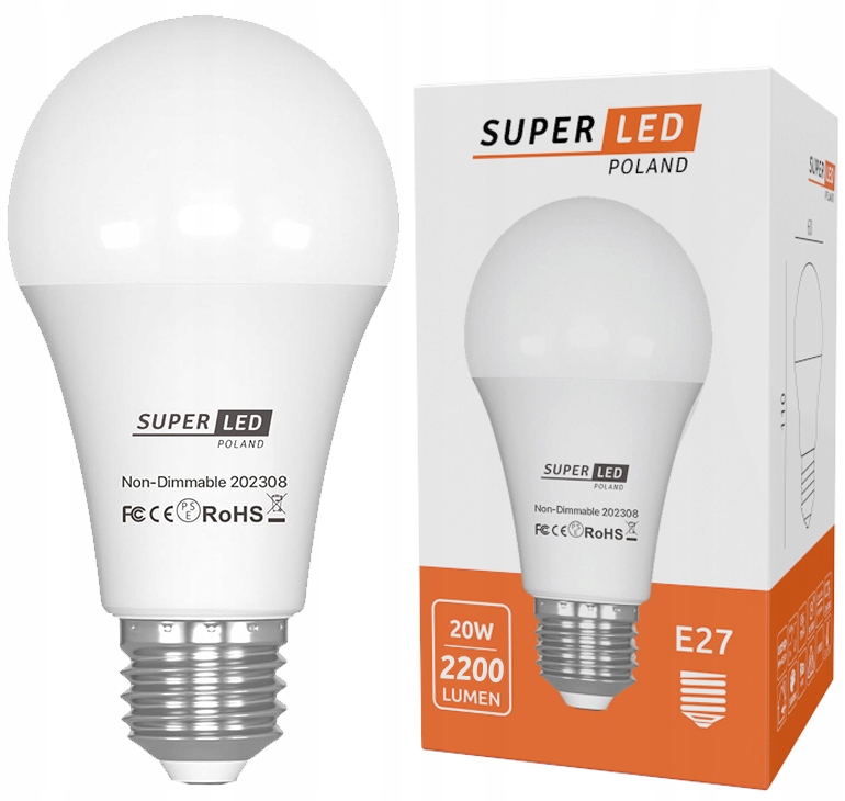 Żarówka Led E27 20W 220W 2200lm CCD More Lumens SuperLED biała ciepła