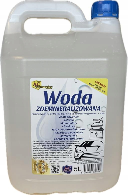 Woda Demineralizowana Destylowana 5L