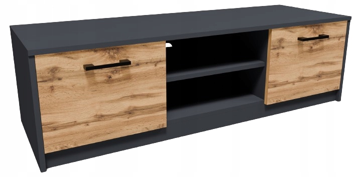 Szafka stolik Rtv 2DC 120cm Grafit-wotan komoda antracyt Rob