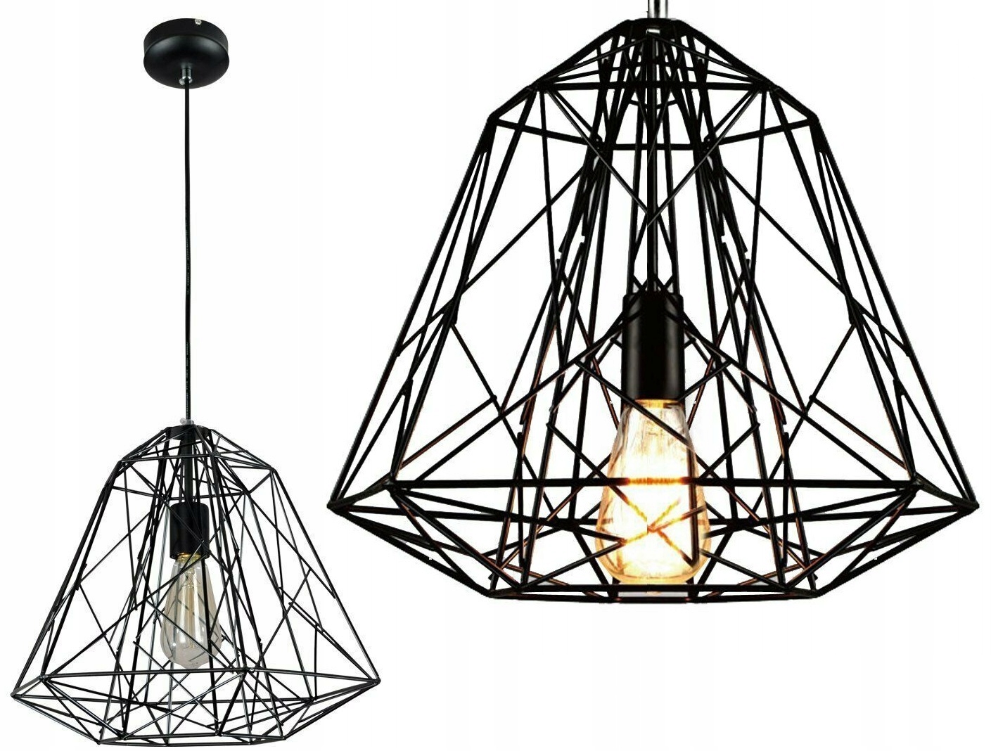 Lampa Sufitowa Wisząca Druciana W Stylu Loft E27