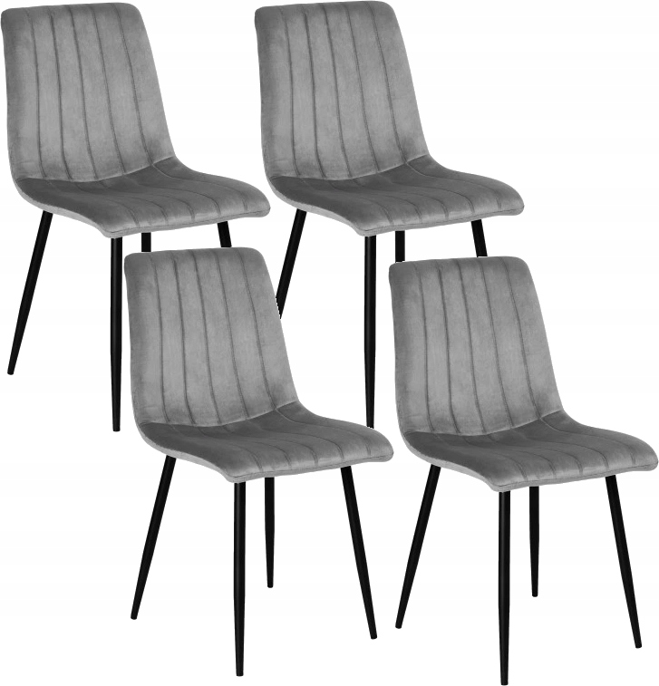 Zestaw 4x Krzesło Mora Tapicerowane Aksamitne Welurowe 4 Sztuki