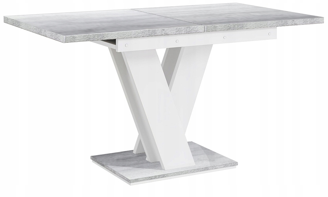 Stół nowoczesny rozkładany Beton Biały 120-160/80 cm