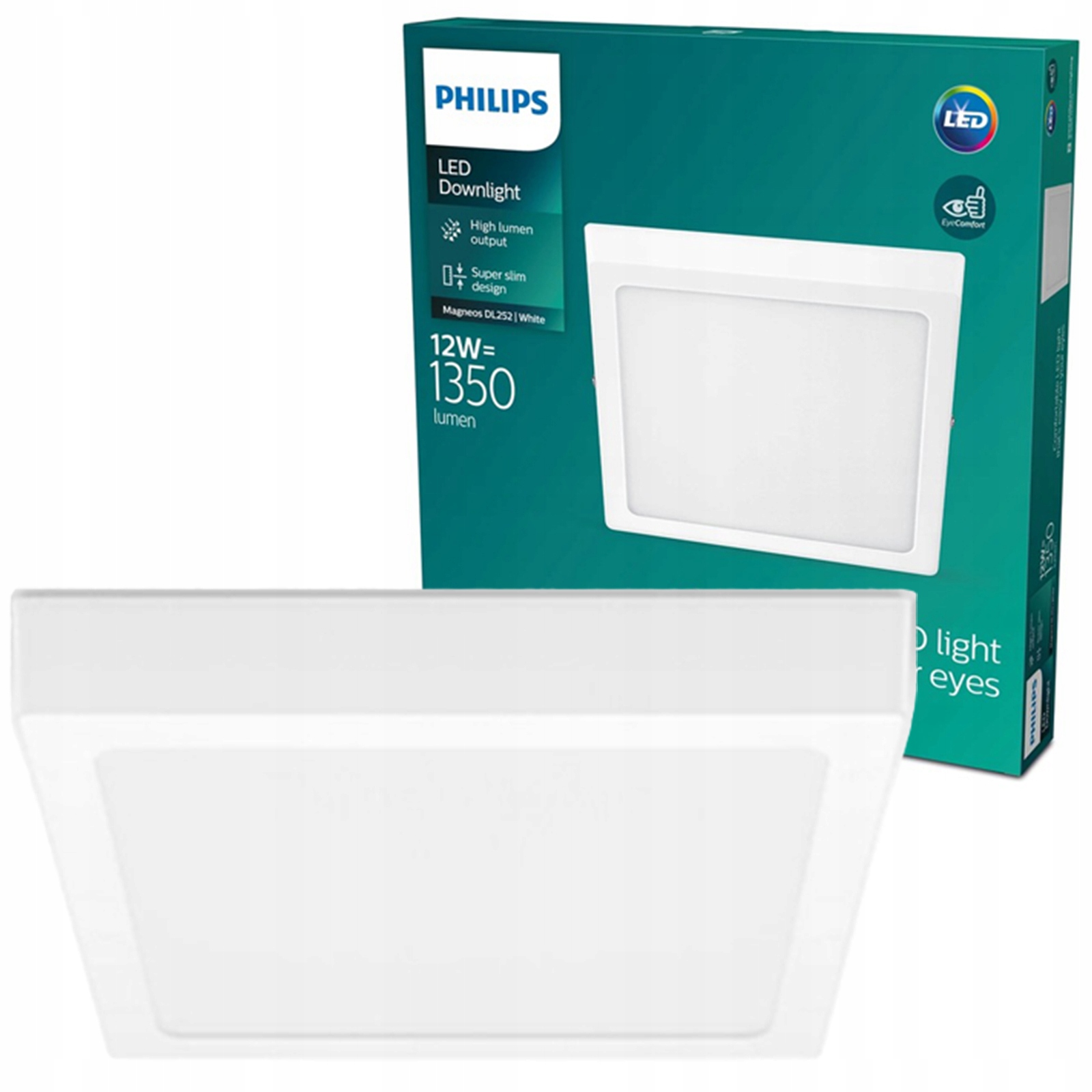 Plafon Panel Led Lampa Sufitowa Natynkowa 12W 4000K 21cm Biały Philips