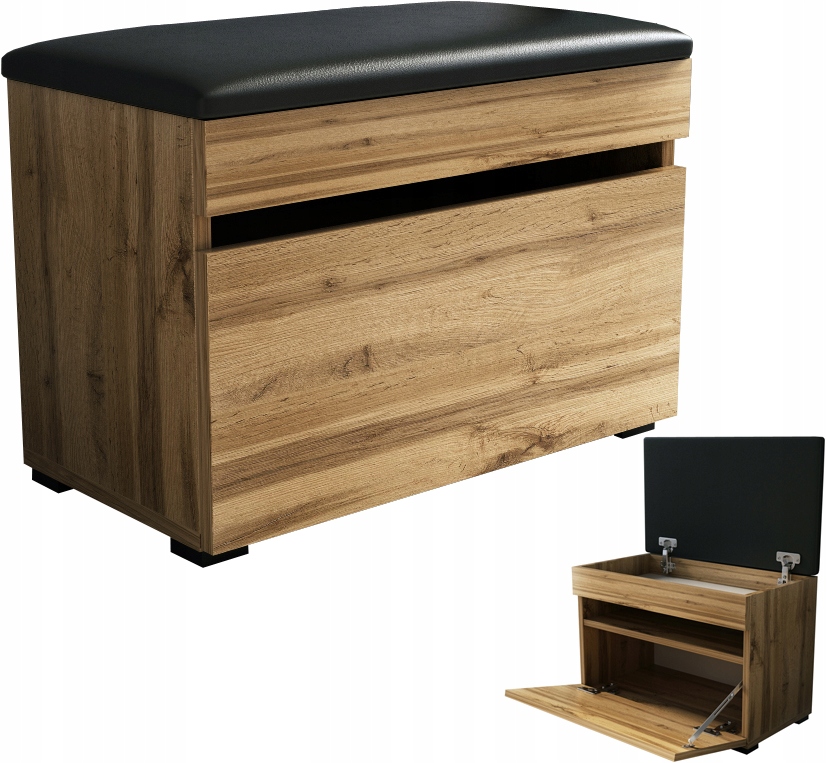 Szafka na buty 60 z siedziskiem 60cm dąb wotan 60cm