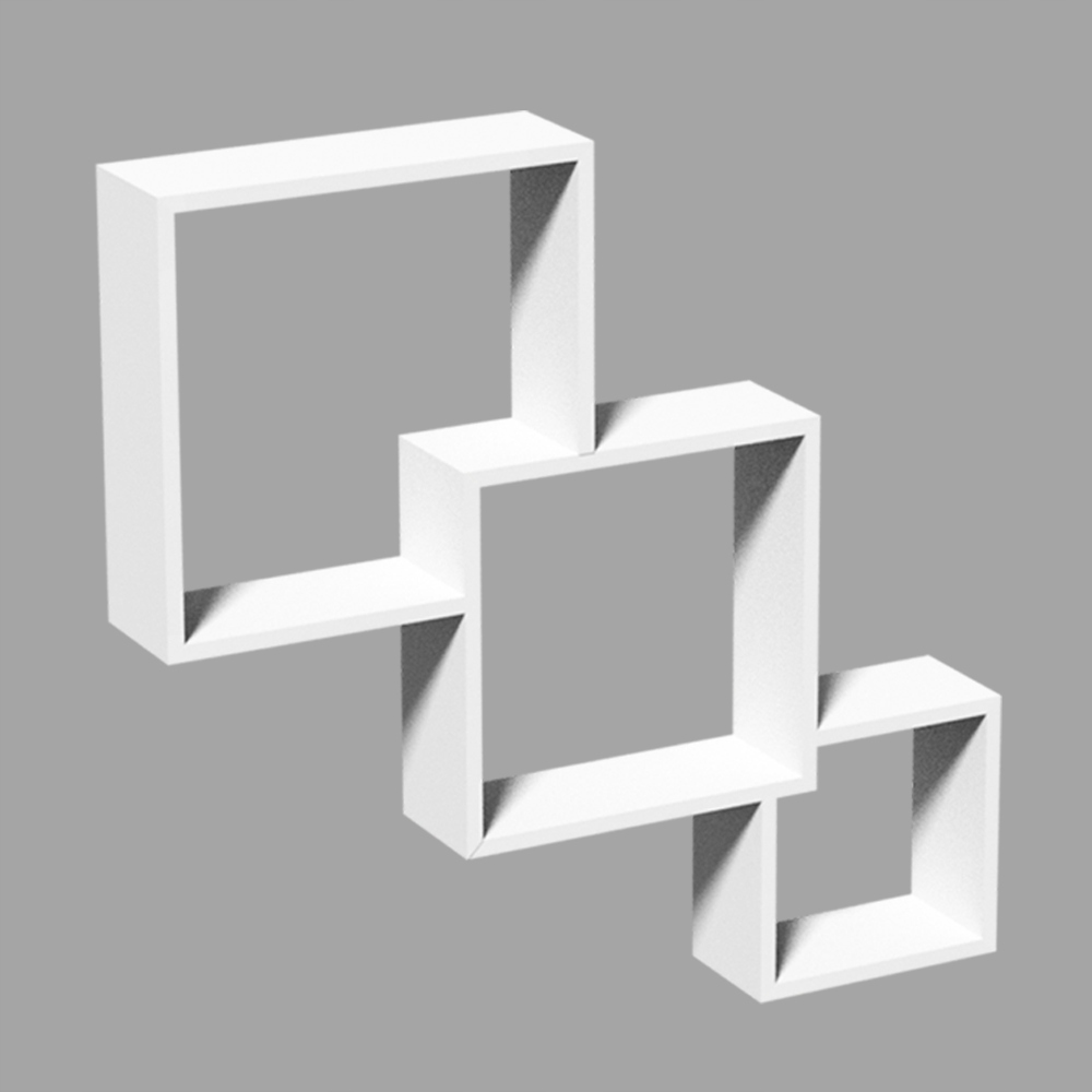Półki modułowe wiszące ścienne cube Fis 320/280/200 Biały