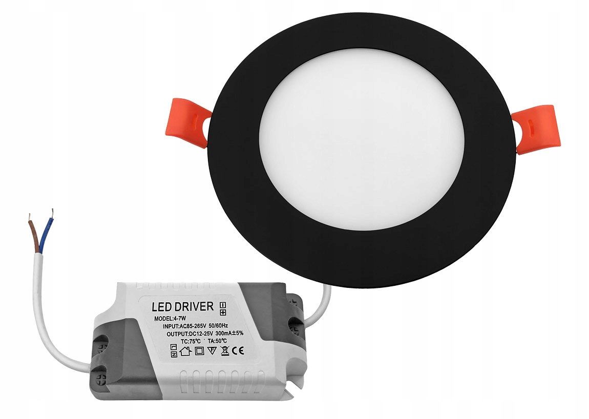 Lampa panel led podtynkowy Gerd 6W Ø119mm 4000K czarny