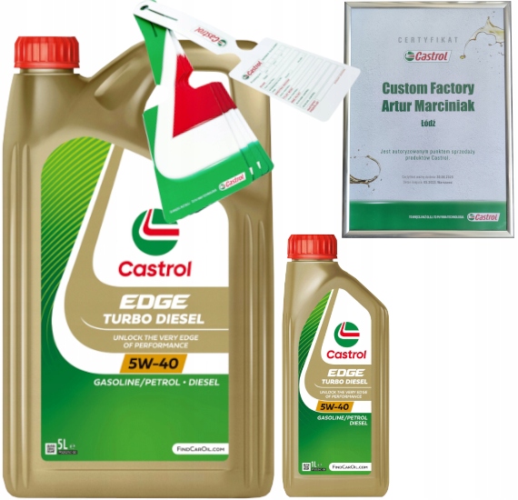 Castrol Edge Turbo Diesel 5W40 6L Mb 226.5/ 229.31/ 229.51 Zawieszka