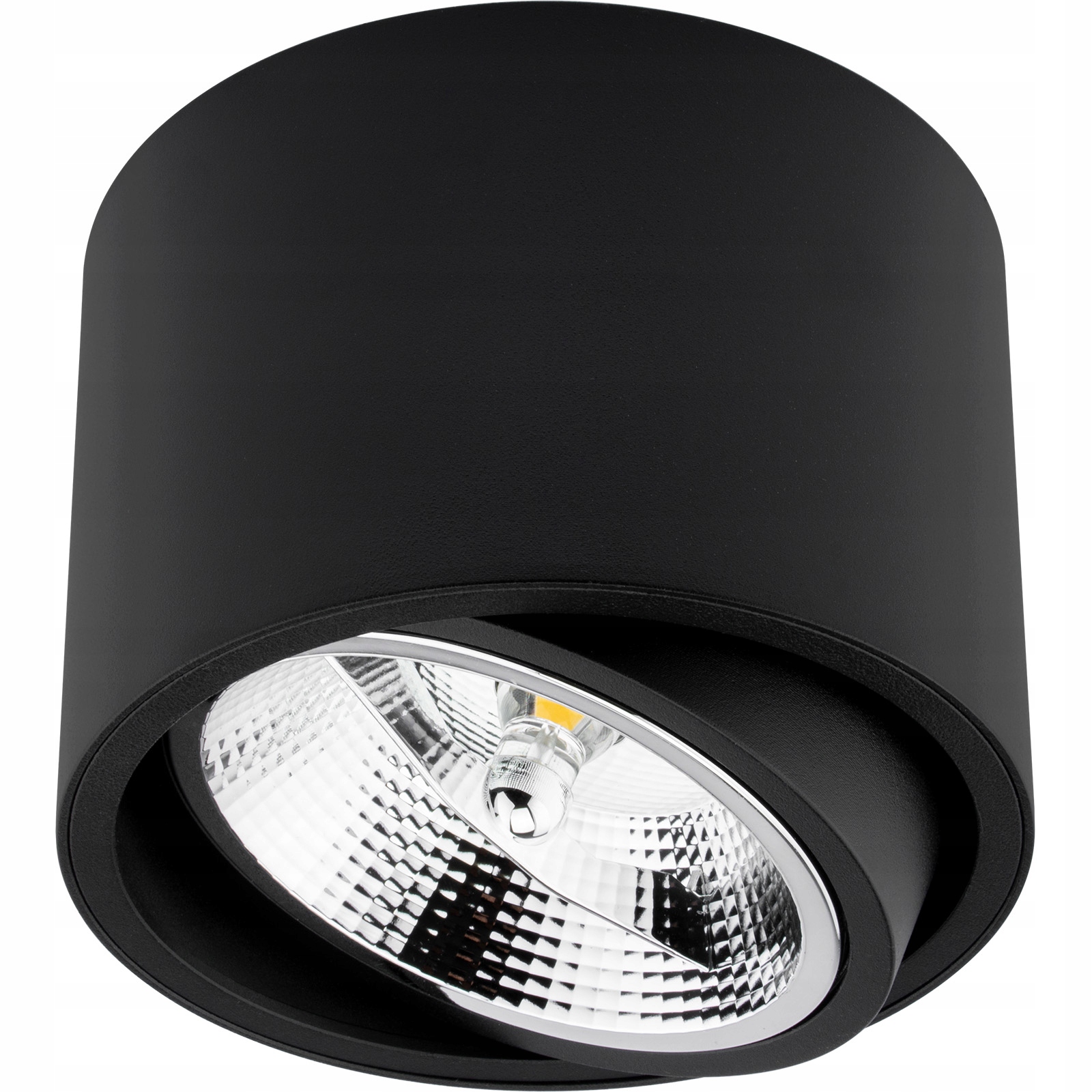 Oprawa Natynkowa Lampa Sufitowa Tuba Spot Led AR111 GU10 Ruchoma Czarna