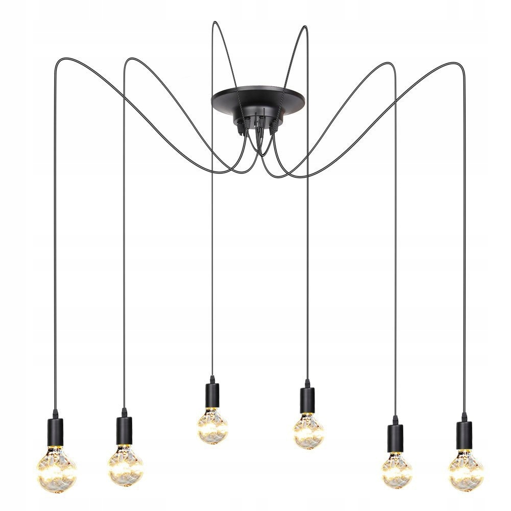 Lampa Sufitowa Wisząca Żyrandol Pająk 6 E27 Led