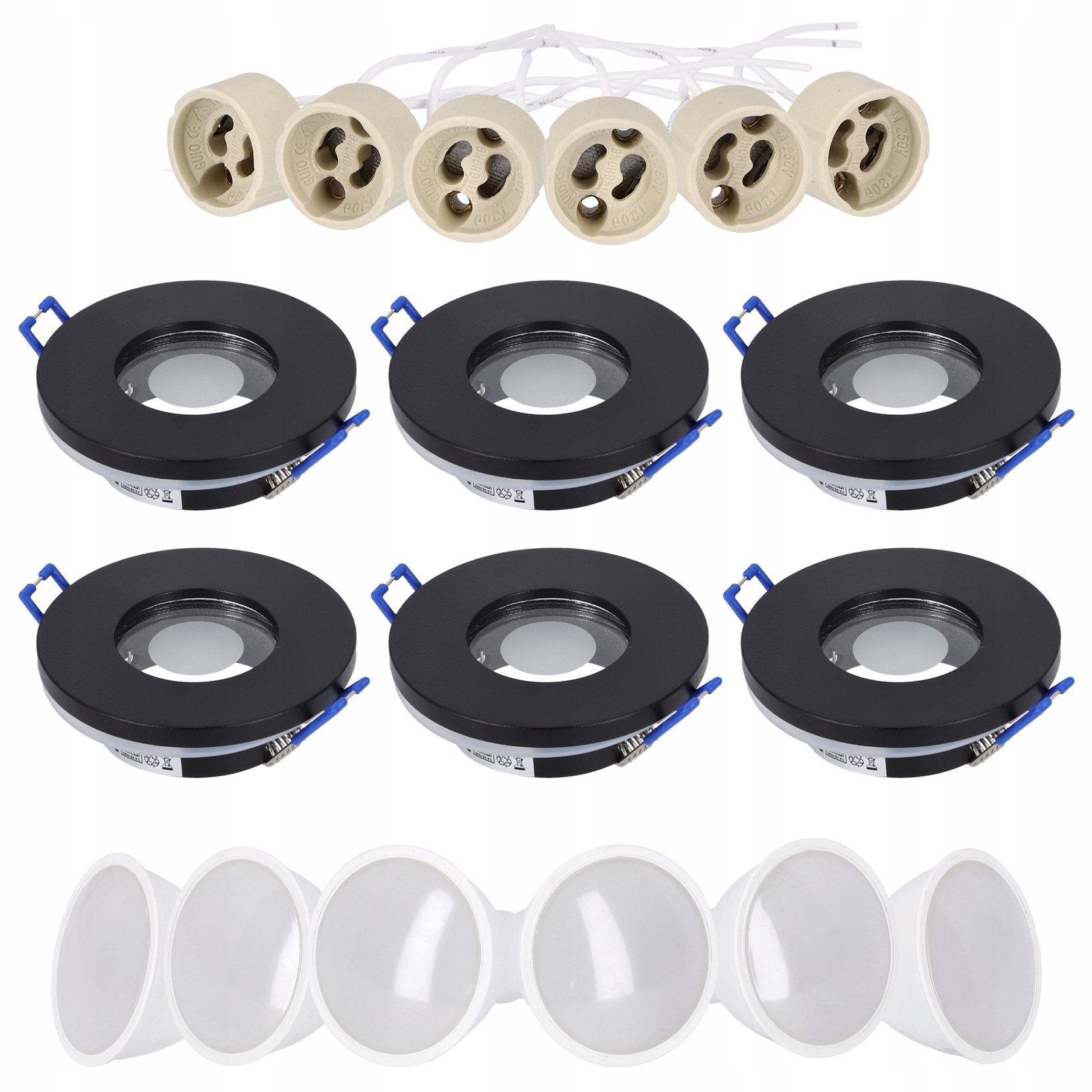 6x Oprawa hermetyczna IP44 Led GU10 3W podbitka