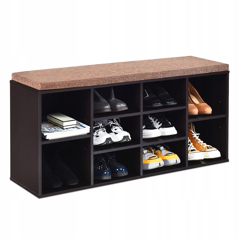 Szafka na buty z siedziskiem 104 x 48 x 30 cm odcienie brązu