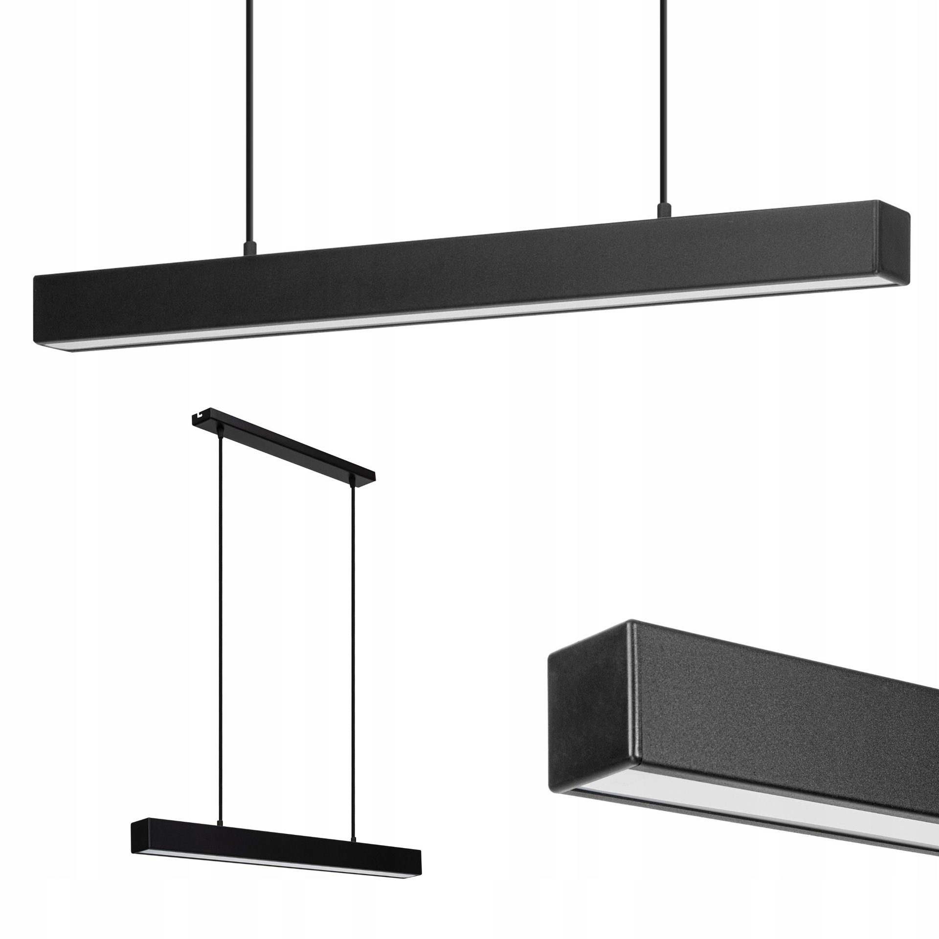 Lampa wisząca Wulkan Liniowa Loft Belka 80cm Czarna