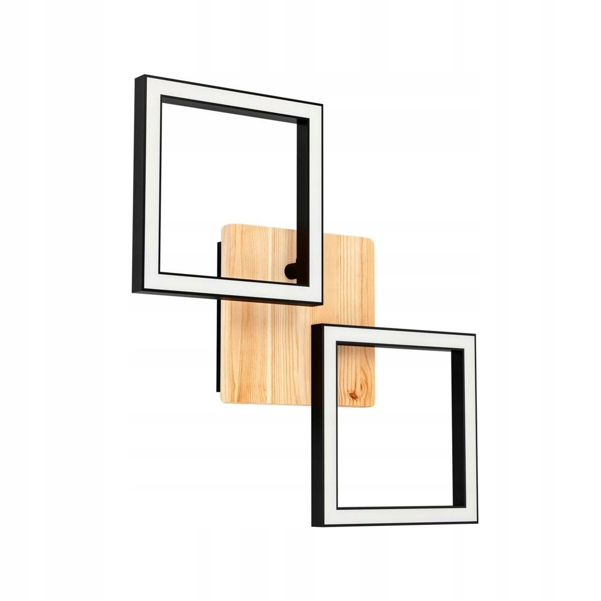 Kinkiet Rog czarny z drewnem Led Inspire