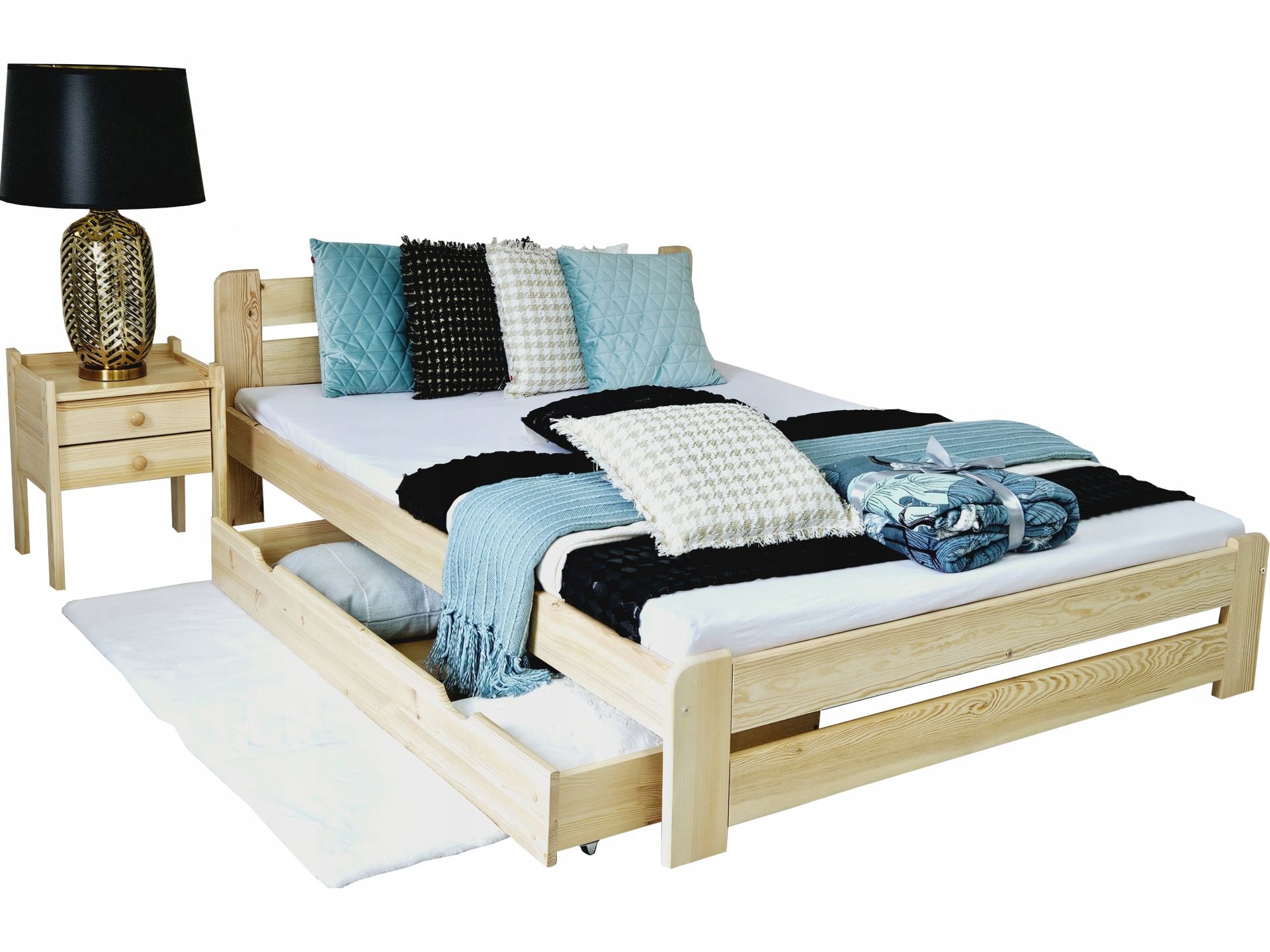 Łóżko Drewniane Eureka Podwójne Maxi-drew 120X200 sosna Stelaż