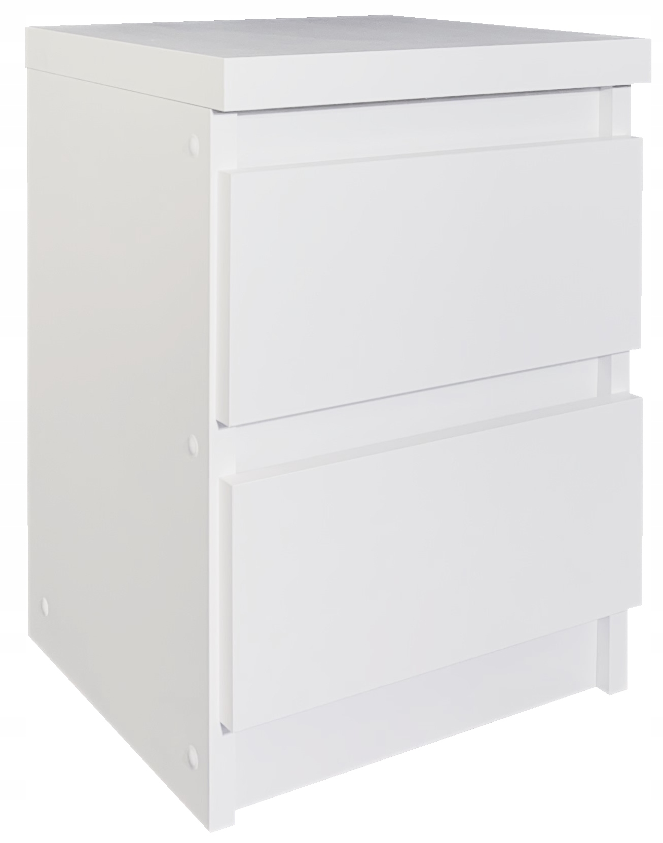 Szafka Nocna 30CM Biała 2 Szuflady Stolik Nocny Wymiar 30x30cm Łatwy Montaż