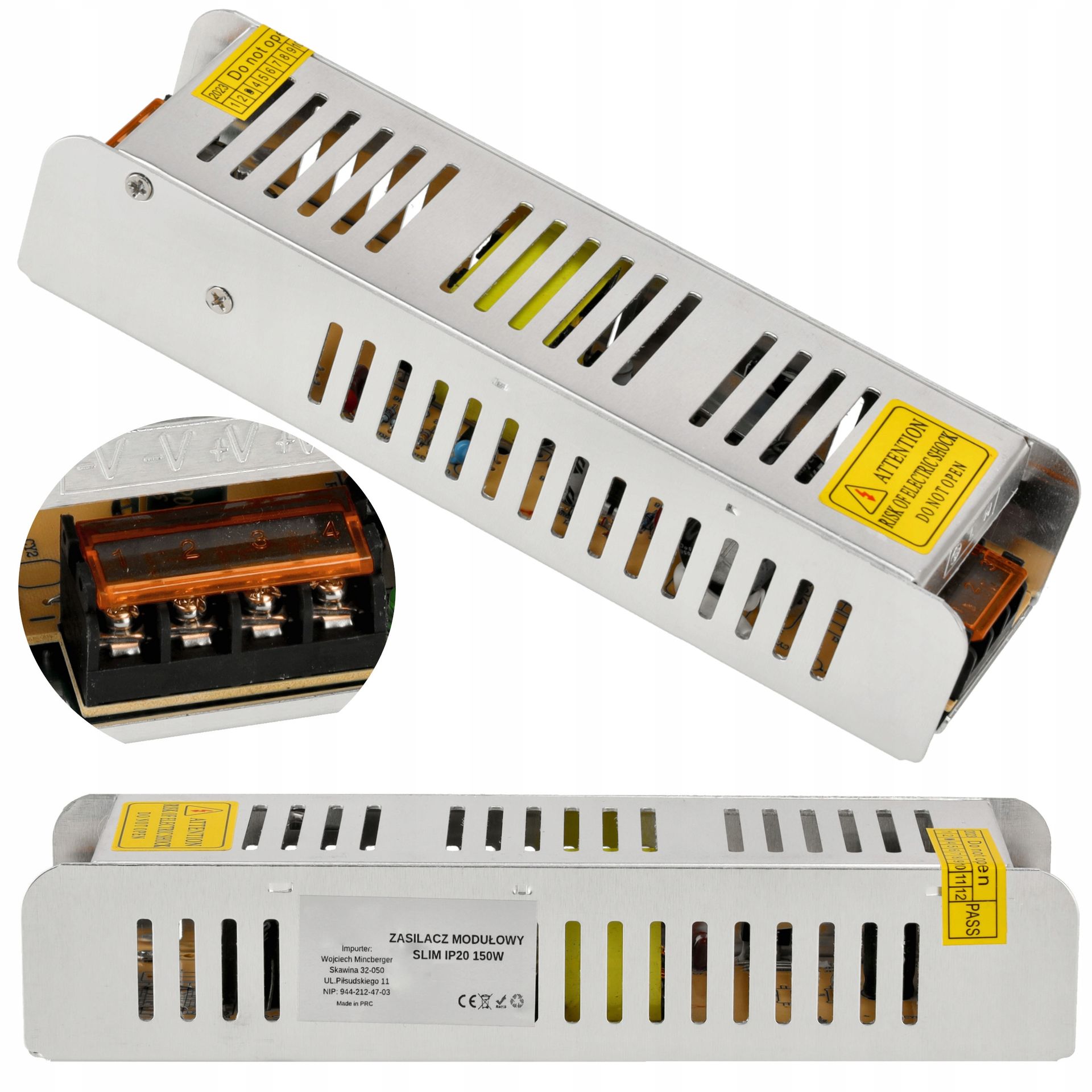 Zasilacz Led 12V 150W 12,5A Slim Modułowy Do Taśm Taśmy Transformator