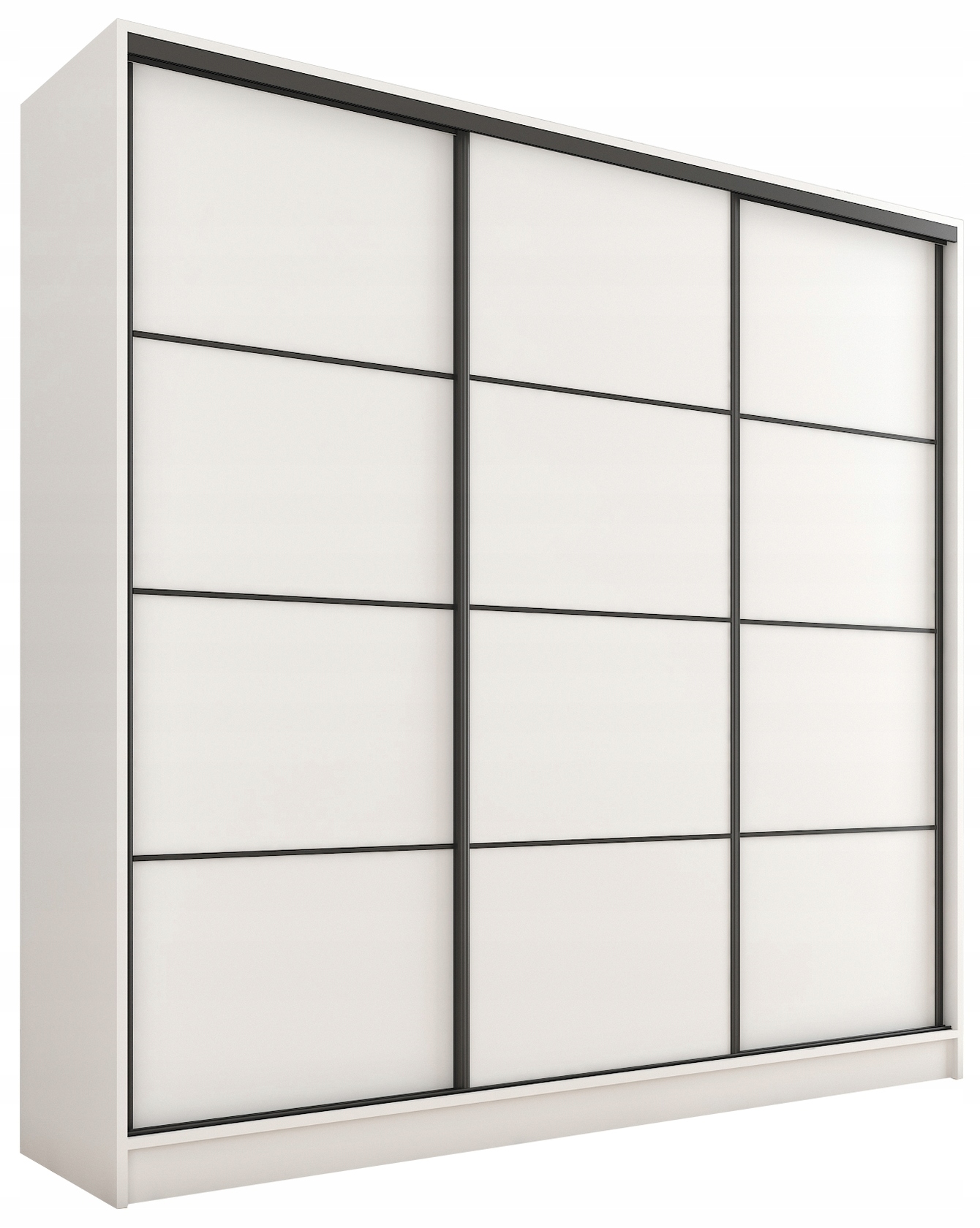 Szafa przesuwna z szufladami 180 cm biała mat Loft