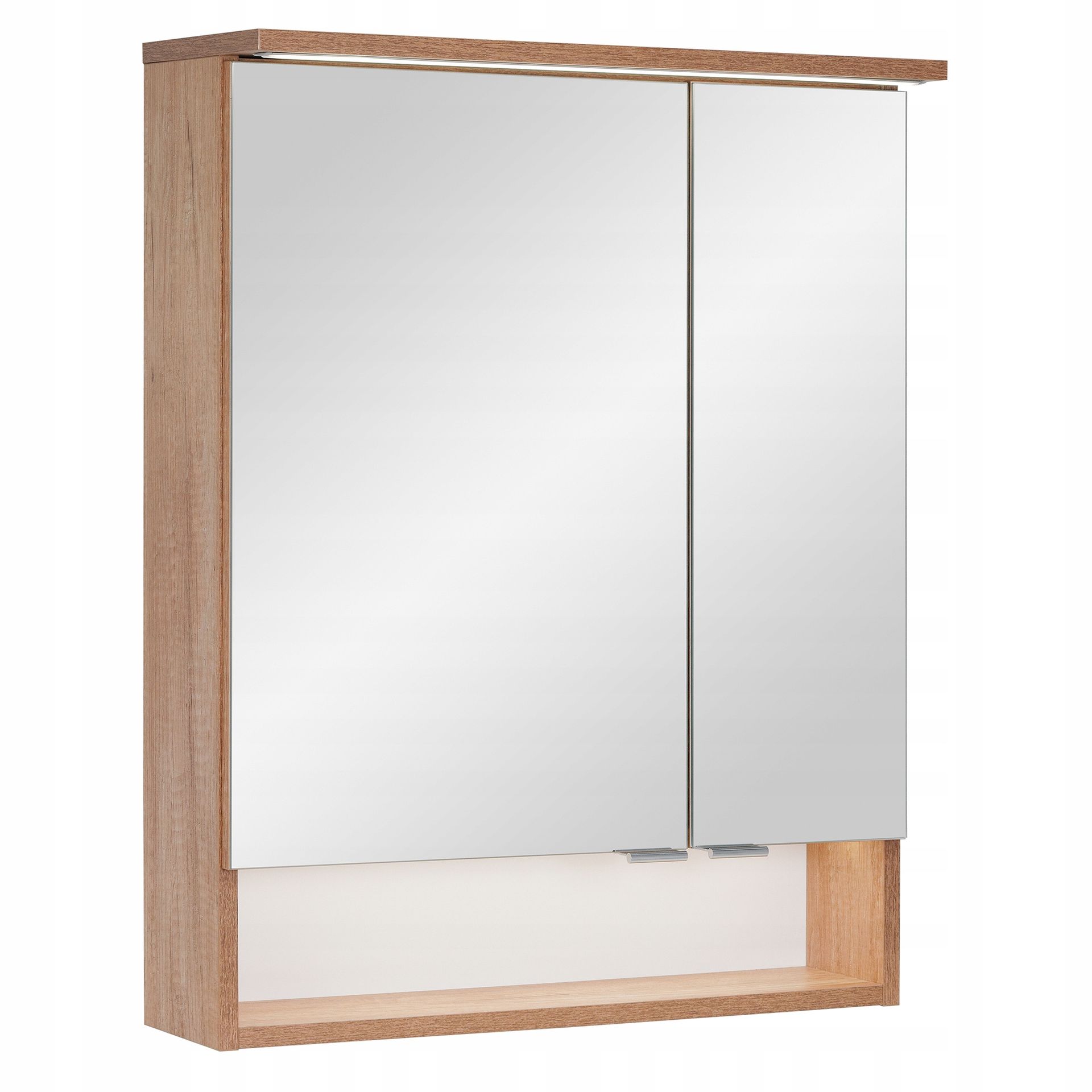 Szafka lustrzana łazienkowa biała z lustrem oświetleniem Led lampką 60 cm