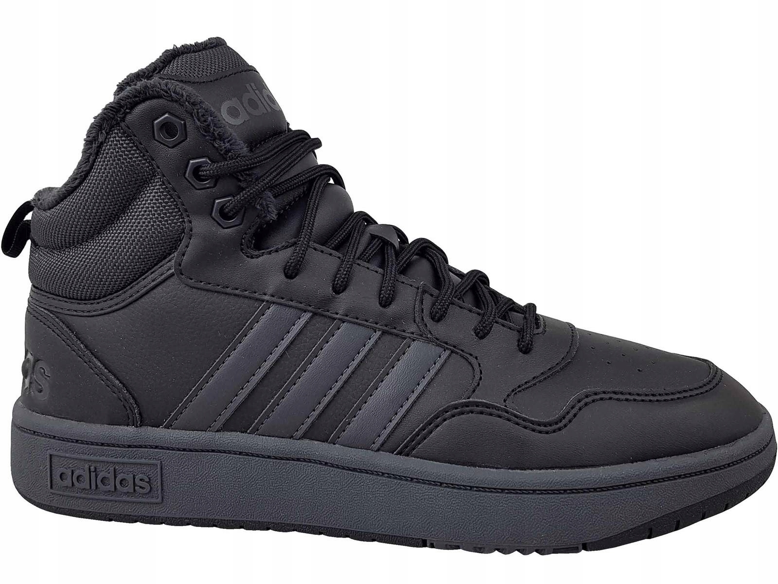 Adidas Hoops MID GW6421 Wysokie Czarne Ocieplane