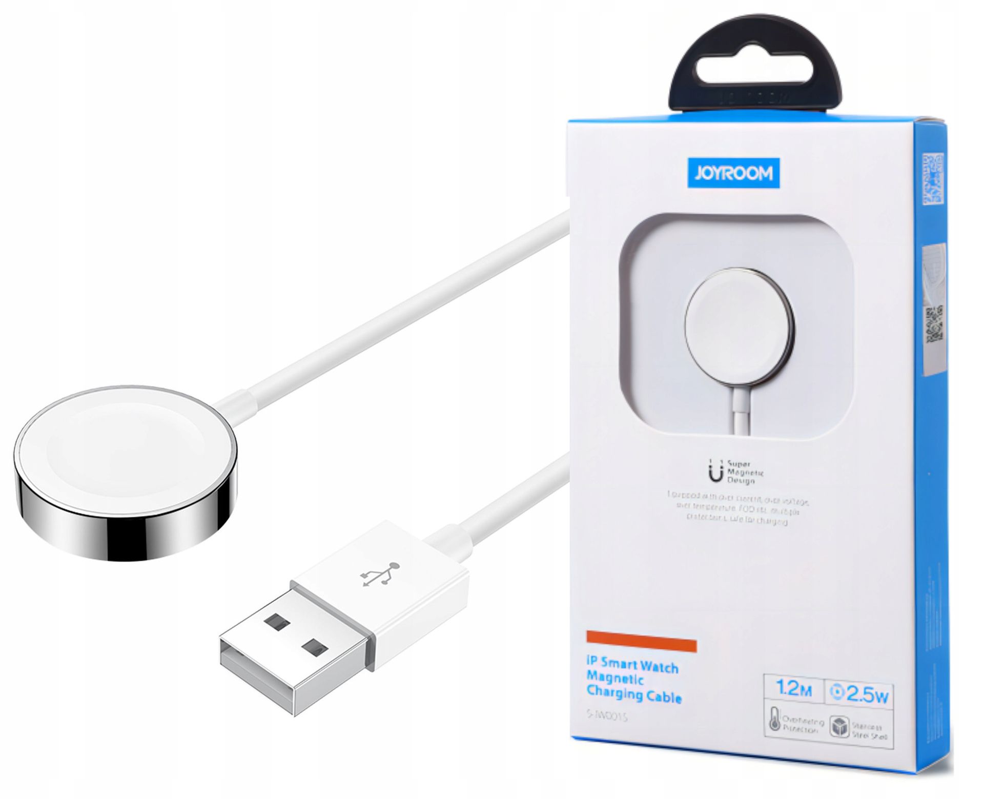 Indukcyjna ładowarka do Apple Watch z kablem Usb 1,2 m Joyroom biała