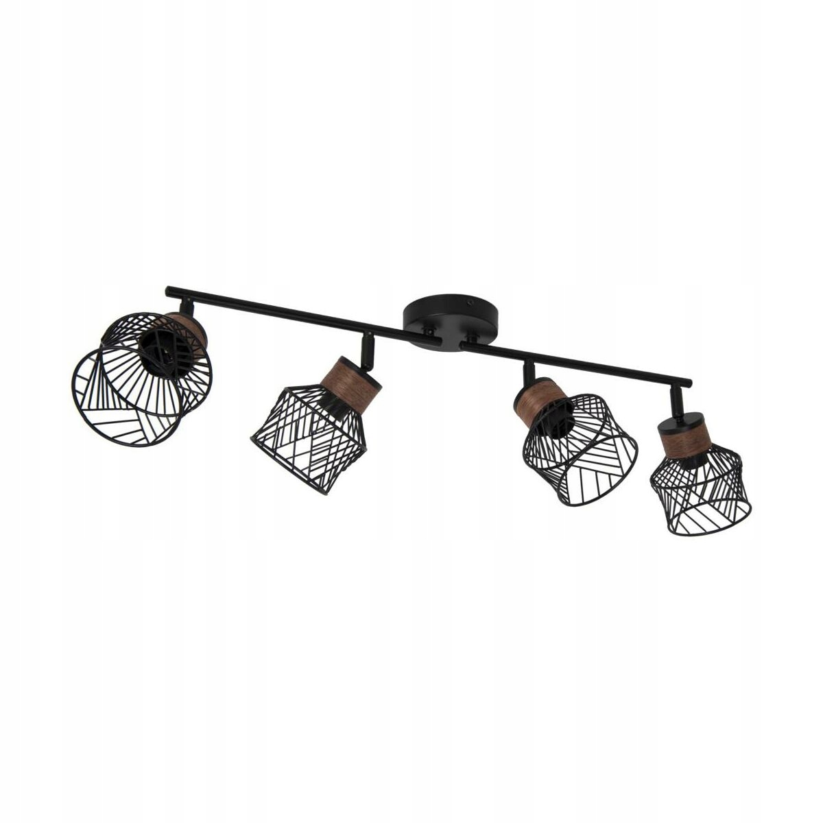 Listwa reflektorowa Kanel czarna z drewnem E27